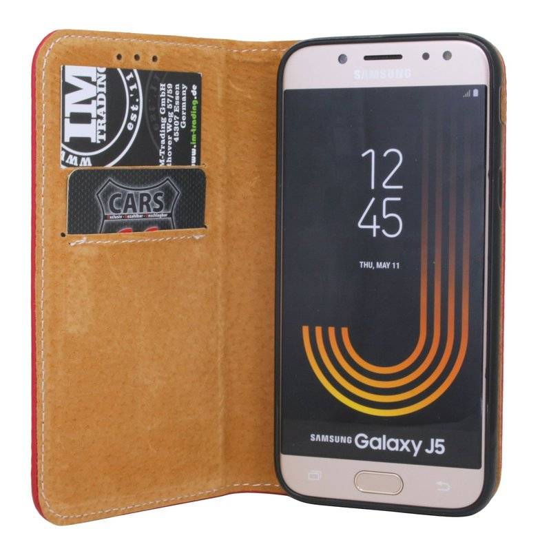 Honor 7S Leder Tasche Flip Case Schutzhülle Rot
