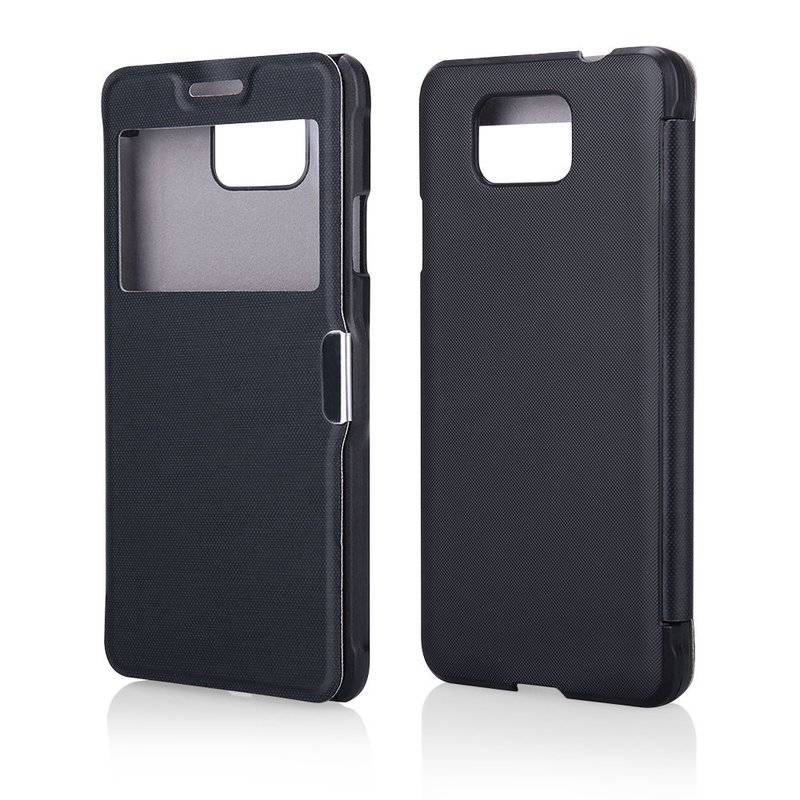 Samsung Galaxy Alpha Handyhülle Tasche Flip Case Smartphone Schutzhülle Schwarz