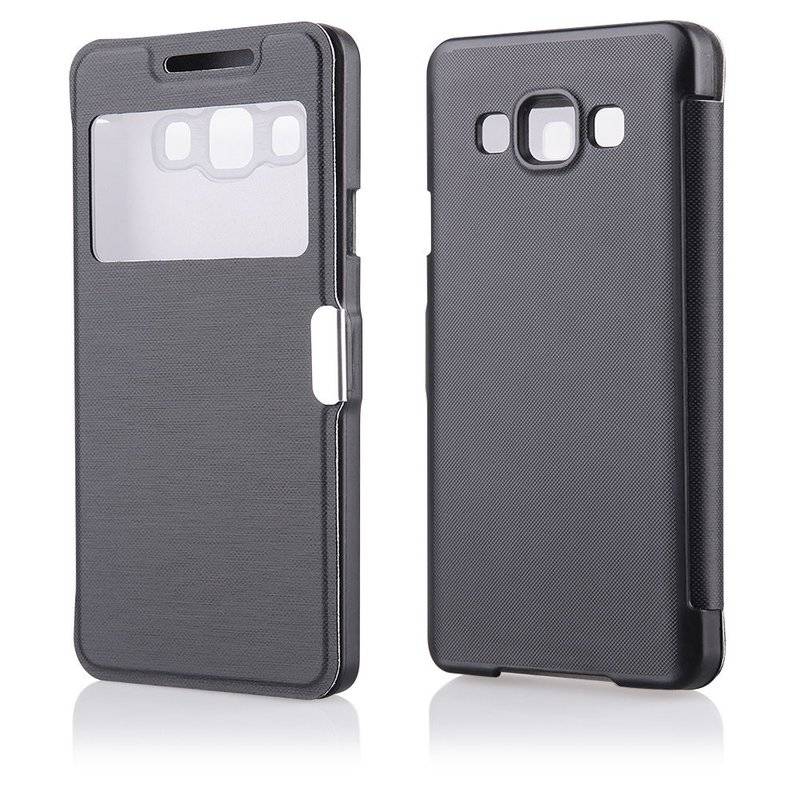 Samsung Galaxy A5 Handyhülle Tasche Flip Case Smartphone Schutzhülle Schwarz