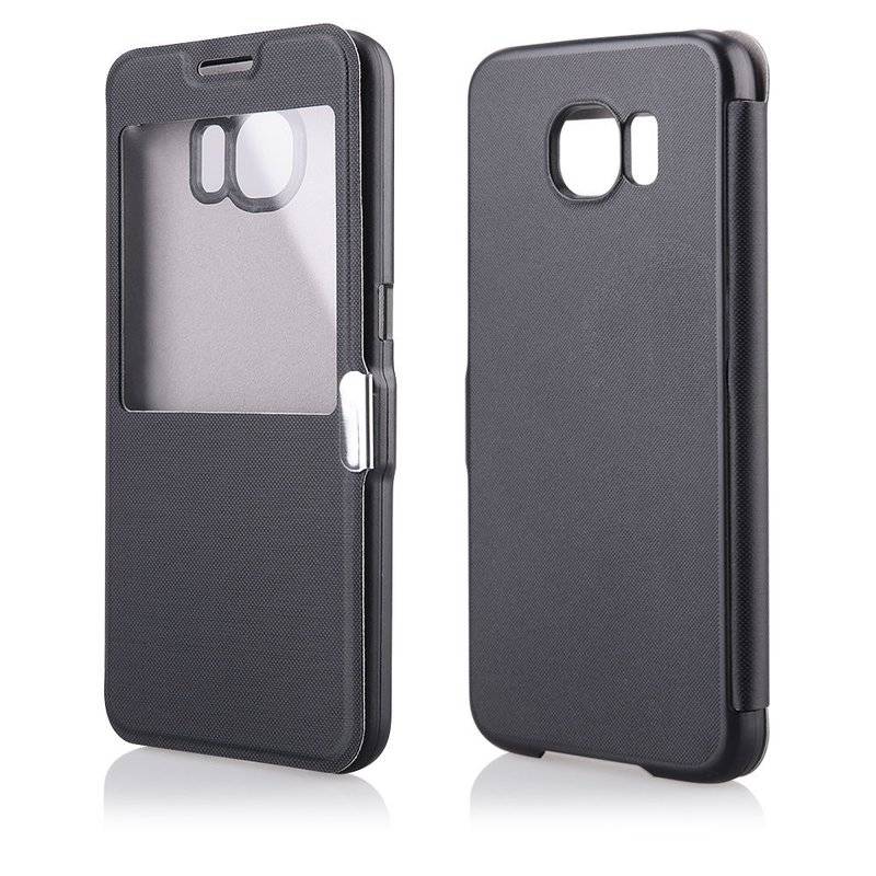 Samsung Galaxy S6 Handyhülle Tasche Flip Case Smartphone Schutzhülle Schwarz