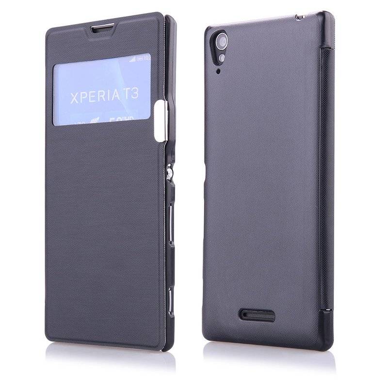 Sony Xperia Style T3 Handyhülle Tasche Flip Case Smartphone Schutzhülle Schwarz