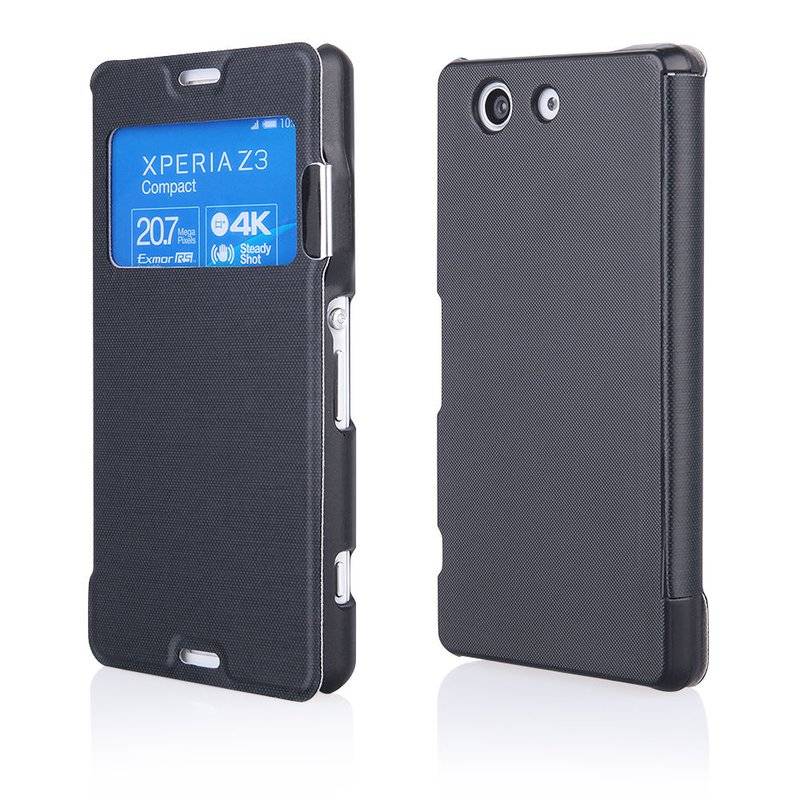 Sony Xperia Z3 Compact Handyhülle Tasche Flip Case Smartphone Schutzhülle Schwarz