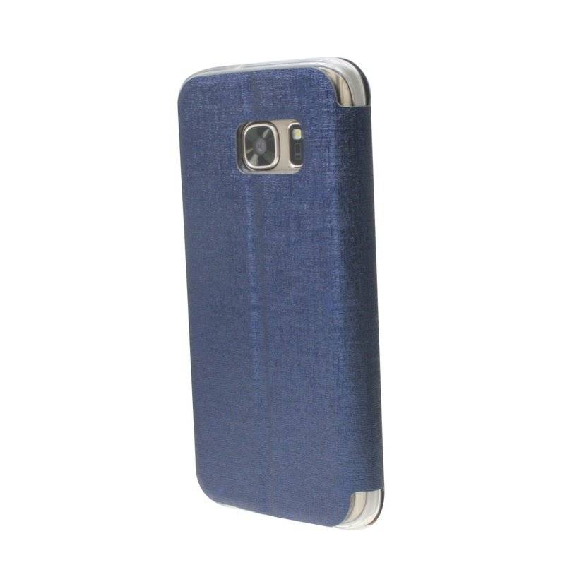 Samsung Galaxy S6 Edge Handyhülle Tasche Flip Case S-View Fenster Schutzhülle Blau