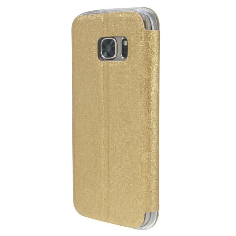 Samsung Galaxy S7 Handyhülle Tasche Flip Case S-View Fenster Schutzhülle Gold