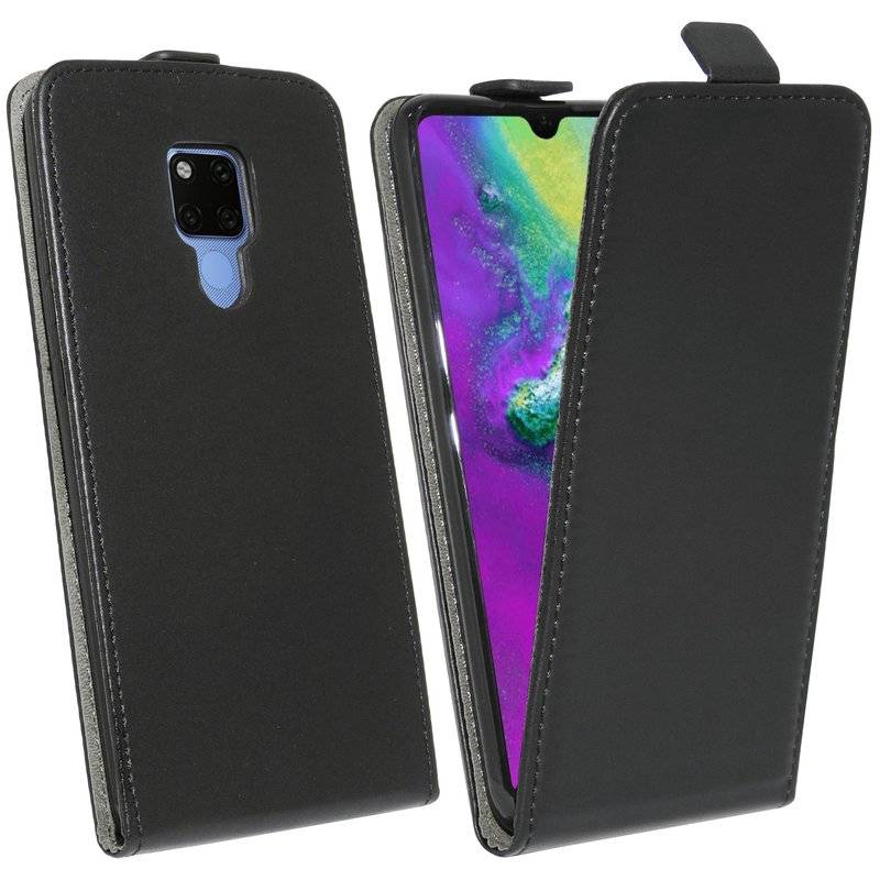 Flip Case kompatibel mit HUAWEI MATE 20X Handy Tasche vertikal aufklappbar Schutzhülle Klapp Hülle Schwarz