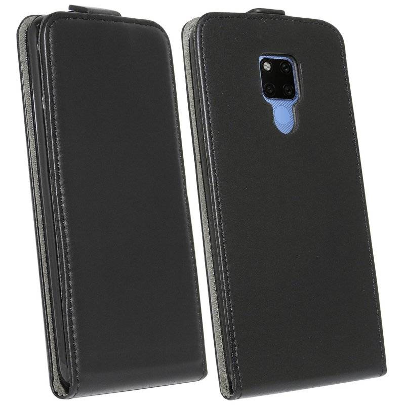 Flip Case kompatibel mit HUAWEI MATE 20X Handy Tasche vertikal aufklappbar Schutzhülle Klapp Hülle Schwarz