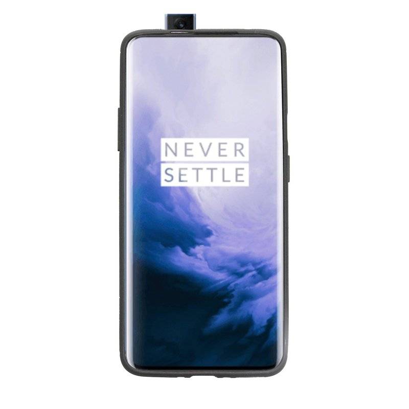 Silikon Hülle Carbon kompatibel mit OnePlus 7 PRO Soft TPU Case Handyhülle Cover Schutzhülle Schwarz