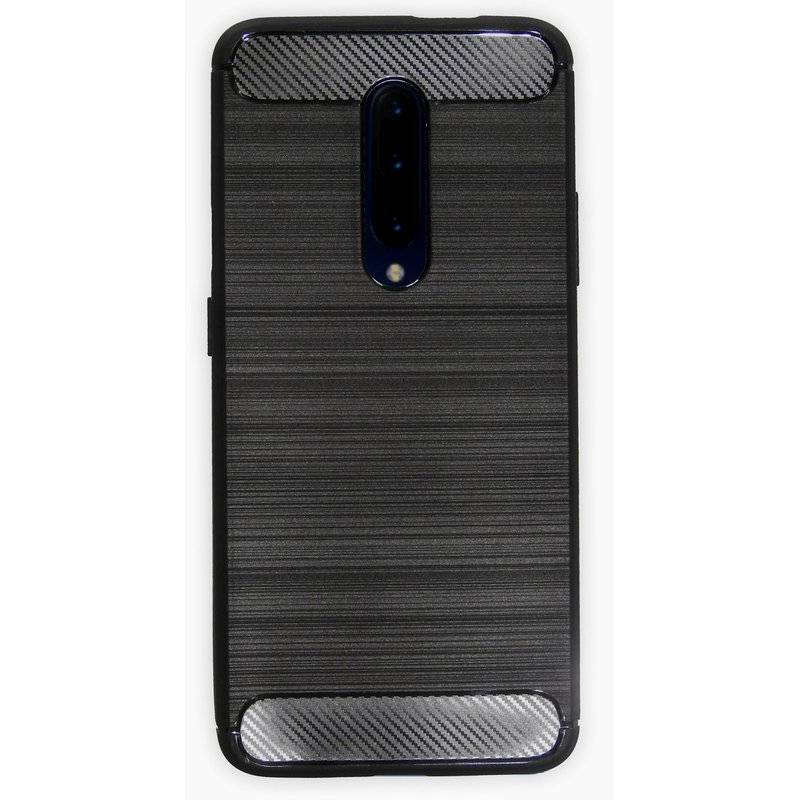 Silikon Hülle Carbon kompatibel mit OnePlus 7 PRO Soft TPU Case Handyhülle Cover Schutzhülle Schwarz