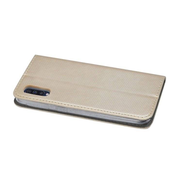 Samsung Galaxy A50 A505F Buch Tasche Handy Hülle Etui Brieftasche Schutzhülle mit Standfunktion, Kartenfach Gold