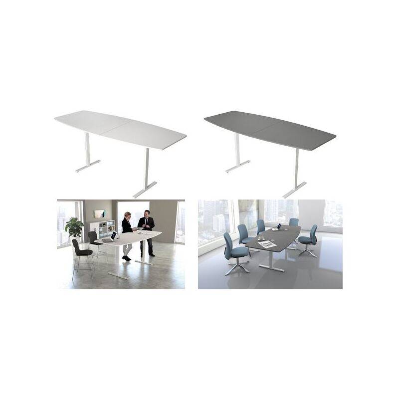 Konferenztisch Move 3 250x100cm höhenverstellbar bis 120cm weiß