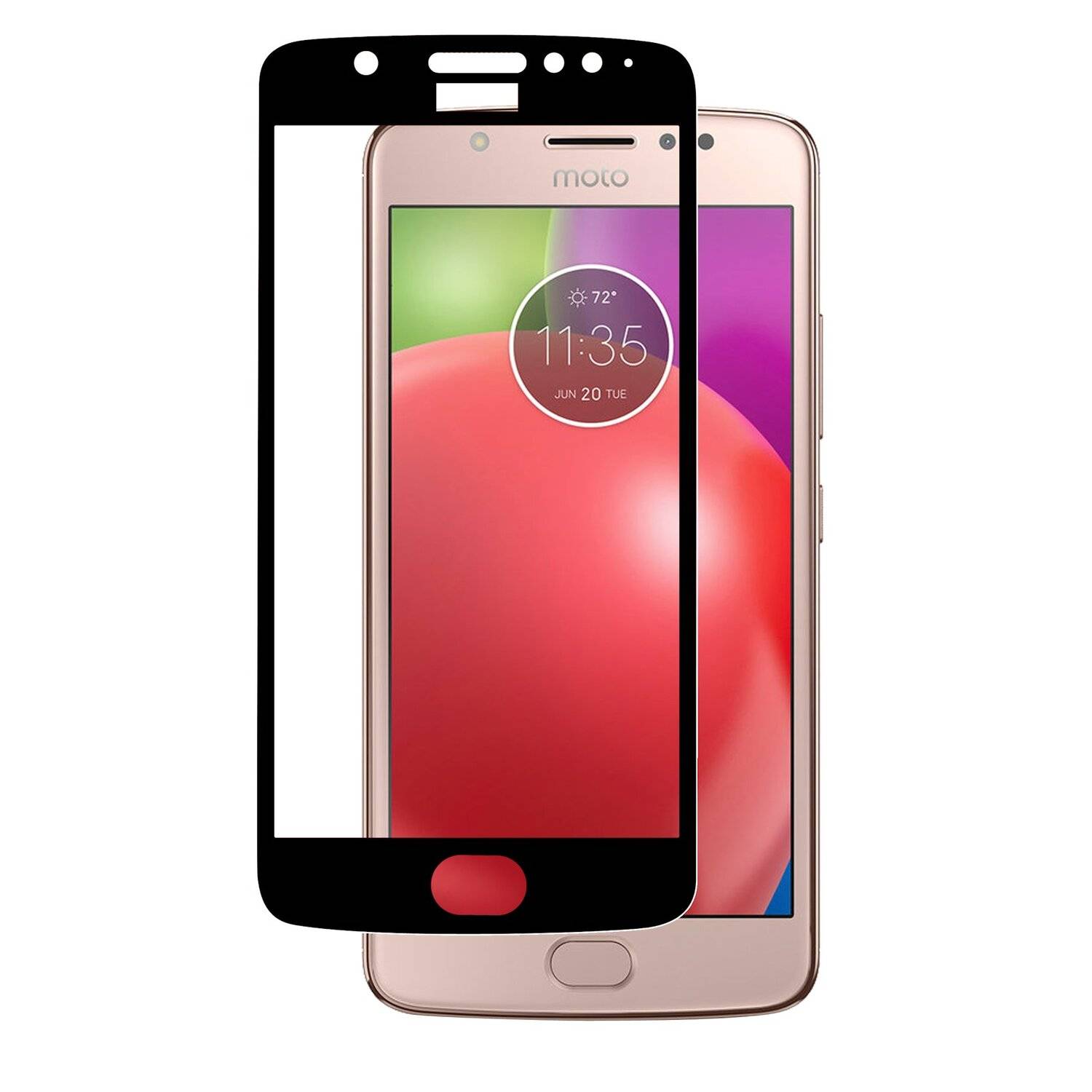 Motorola Moto E4 Premium Schutzglas Schwarz Handy Schutzglasfolie 9H Display Schutzfolie