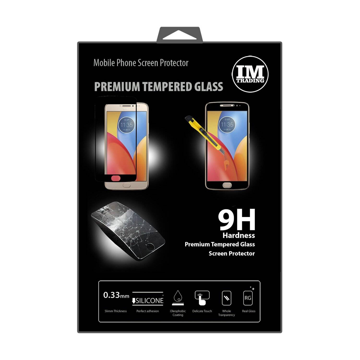 Motorola Moto E4 Plus Schutzglas Schwarz Handy Schutzglasfolie 9H Display Schutzfolie