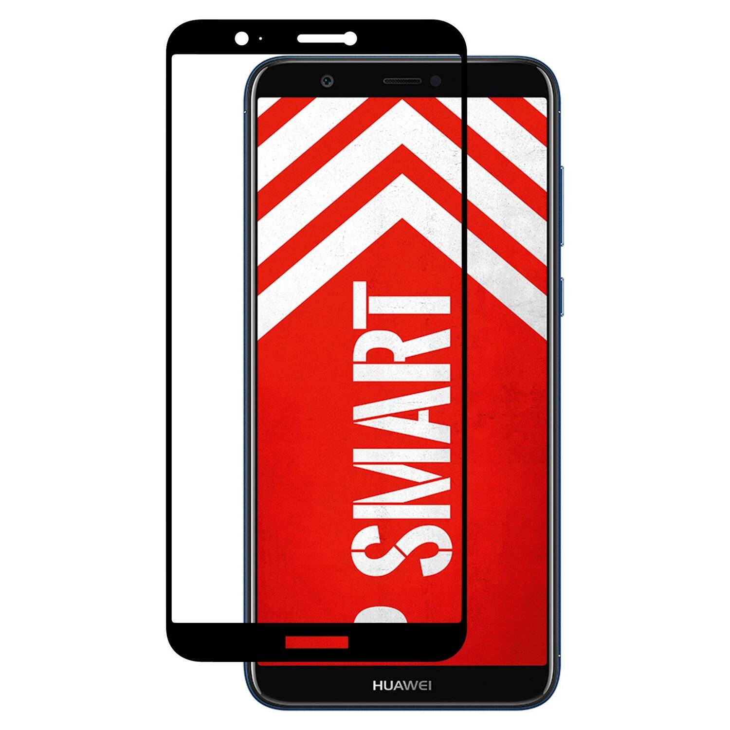 Huawei P Smart Schutzglas Schwarz Handy Schutzglasfolie 9H Display Schutzfolie