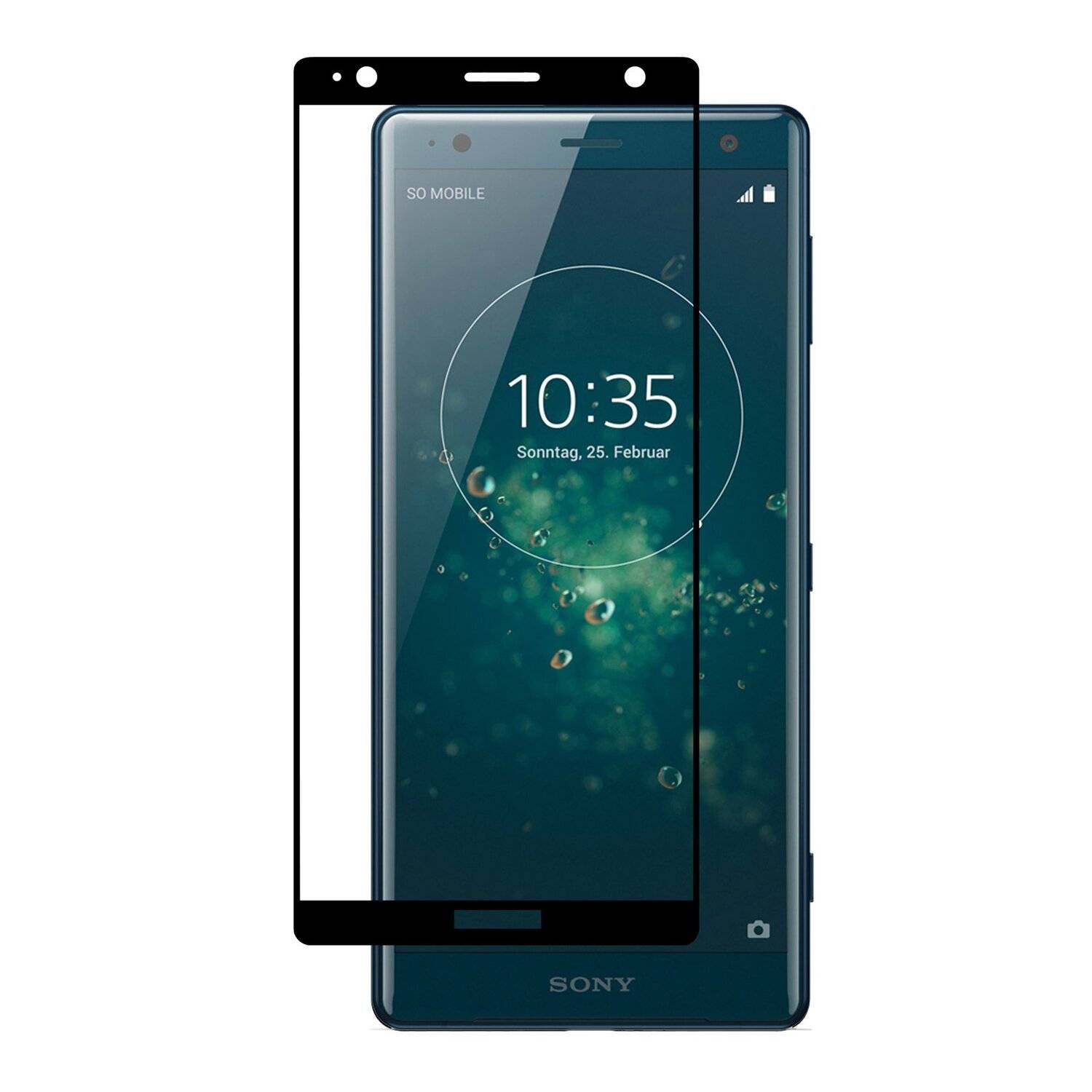 Sony Xperia XZ2 Schutzglas Schwarz Handy Schutzglasfolie 9H Display Schutzfolie