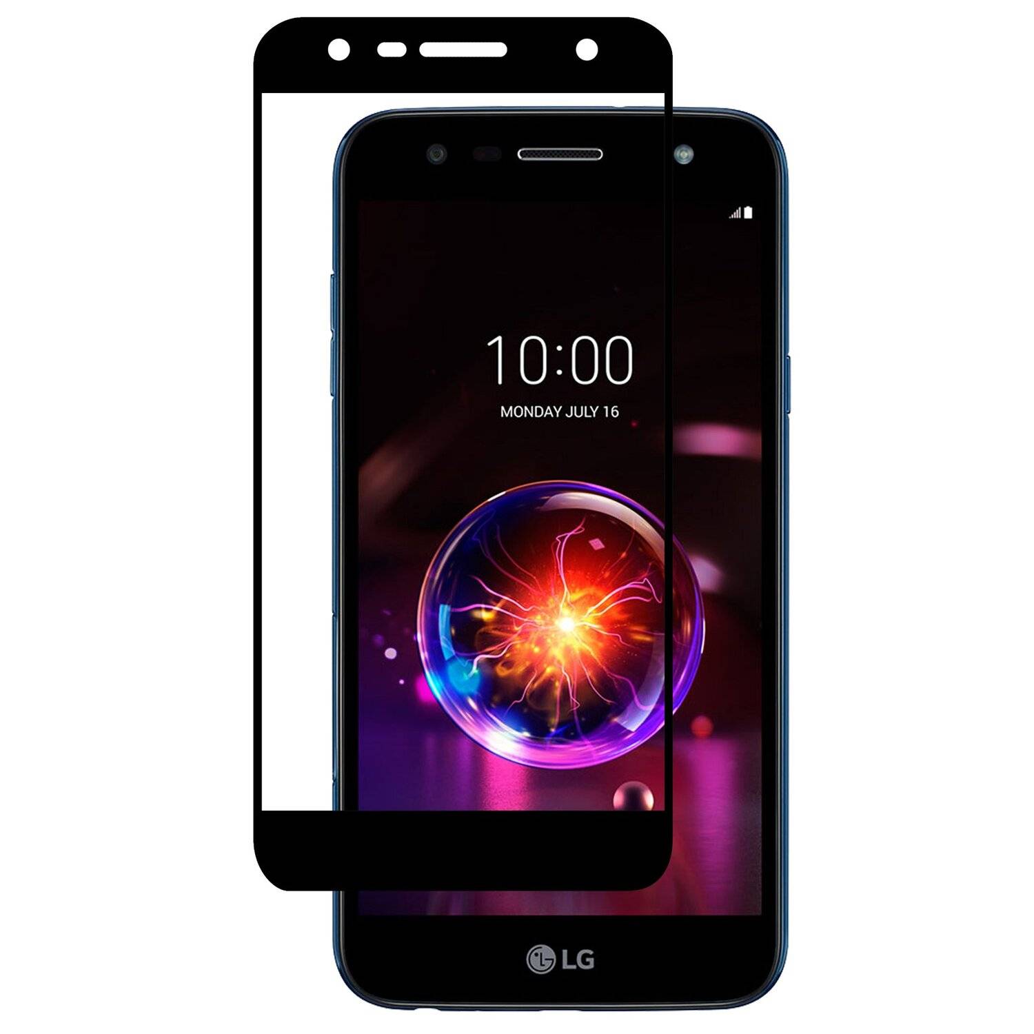 5D Schutz Glas kompatibel mit LG X POWER 3 Curved Schutz Folie Vollständig Klebend und Abdeckung