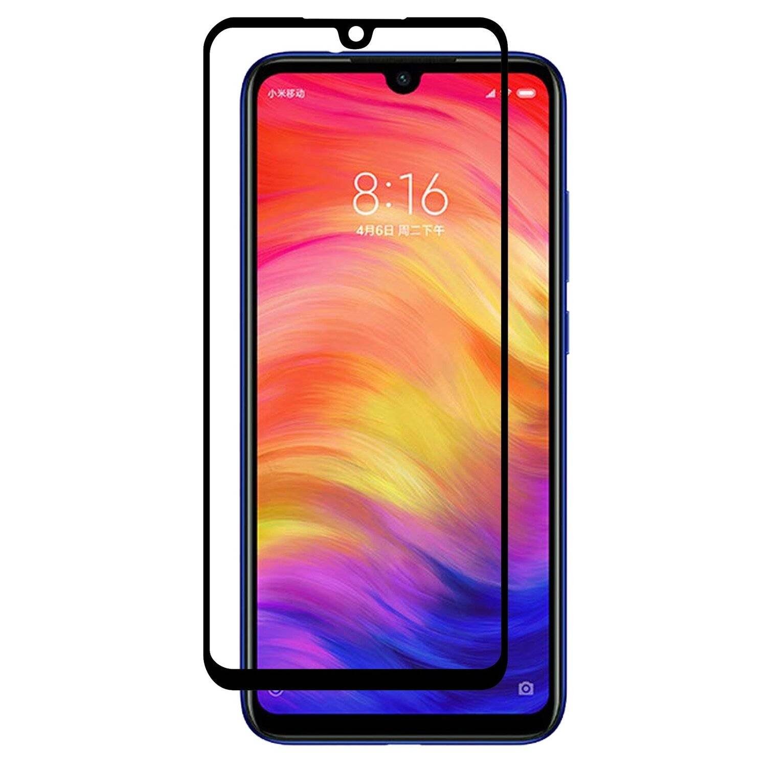 5D Schutz Glas kompatibel mit XIAOMI REDMI NOTE 7 Curved Schutz Folie Vollständig Klebend und Abdeckung