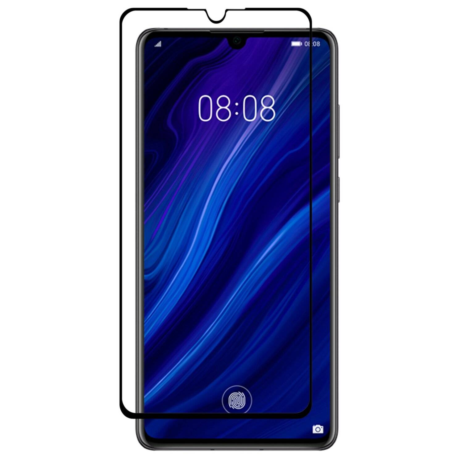 5D Schutz Glas kompatibel mit HUAWEI P30 Curved Schutz Folie Vollständig Klebend und Abdeckung