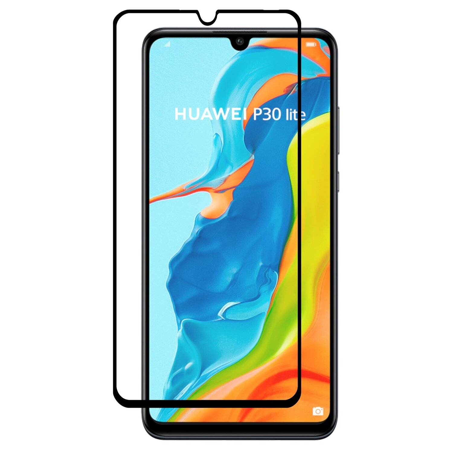 5D Schutz Glas kompatibel mit HUAWEI P30 LITE Curved Schutz Folie Vollständig Klebend und Abdeckung
