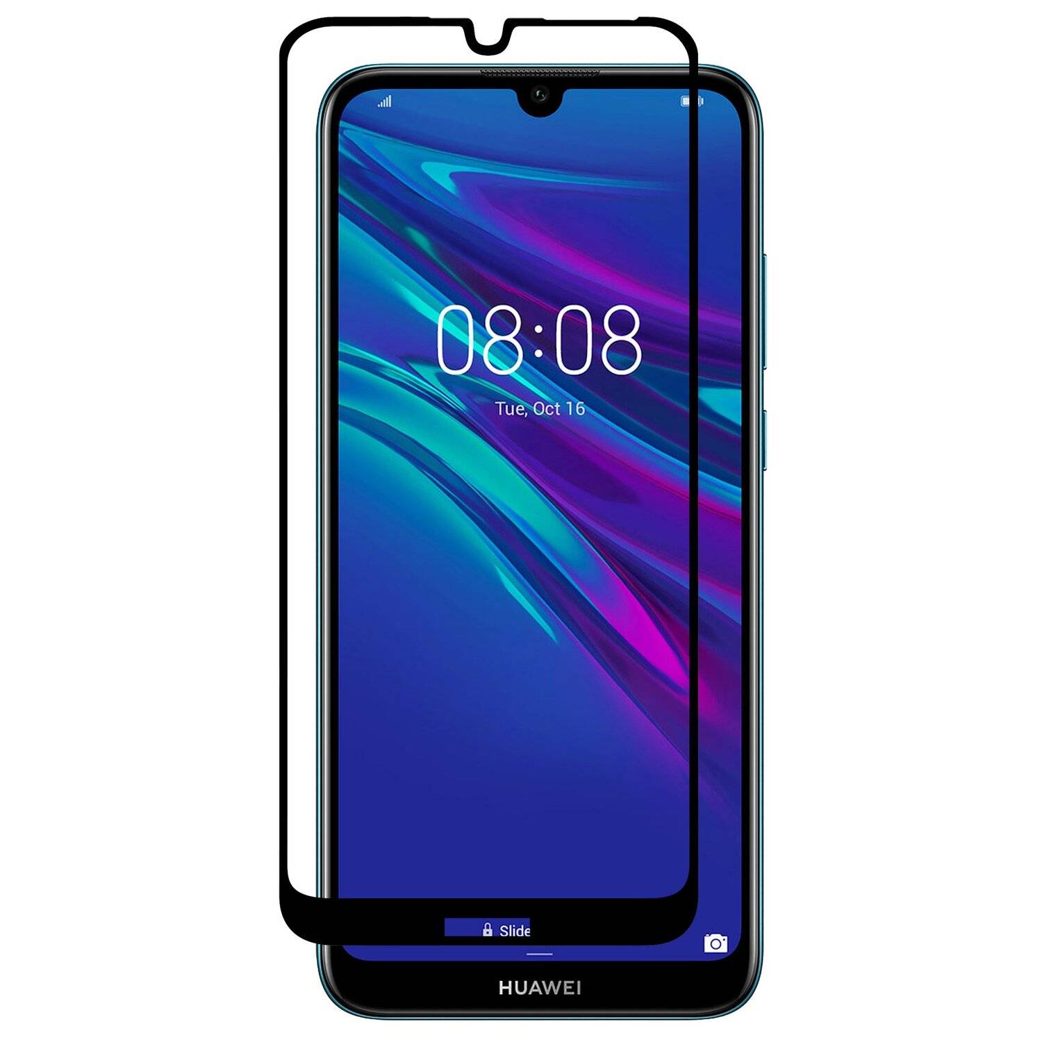 5D Schutz Glas kompatibel mit HUAWEI Y6 2019 Curved Schutz Folie Vollständig Klebend und Abdeckung