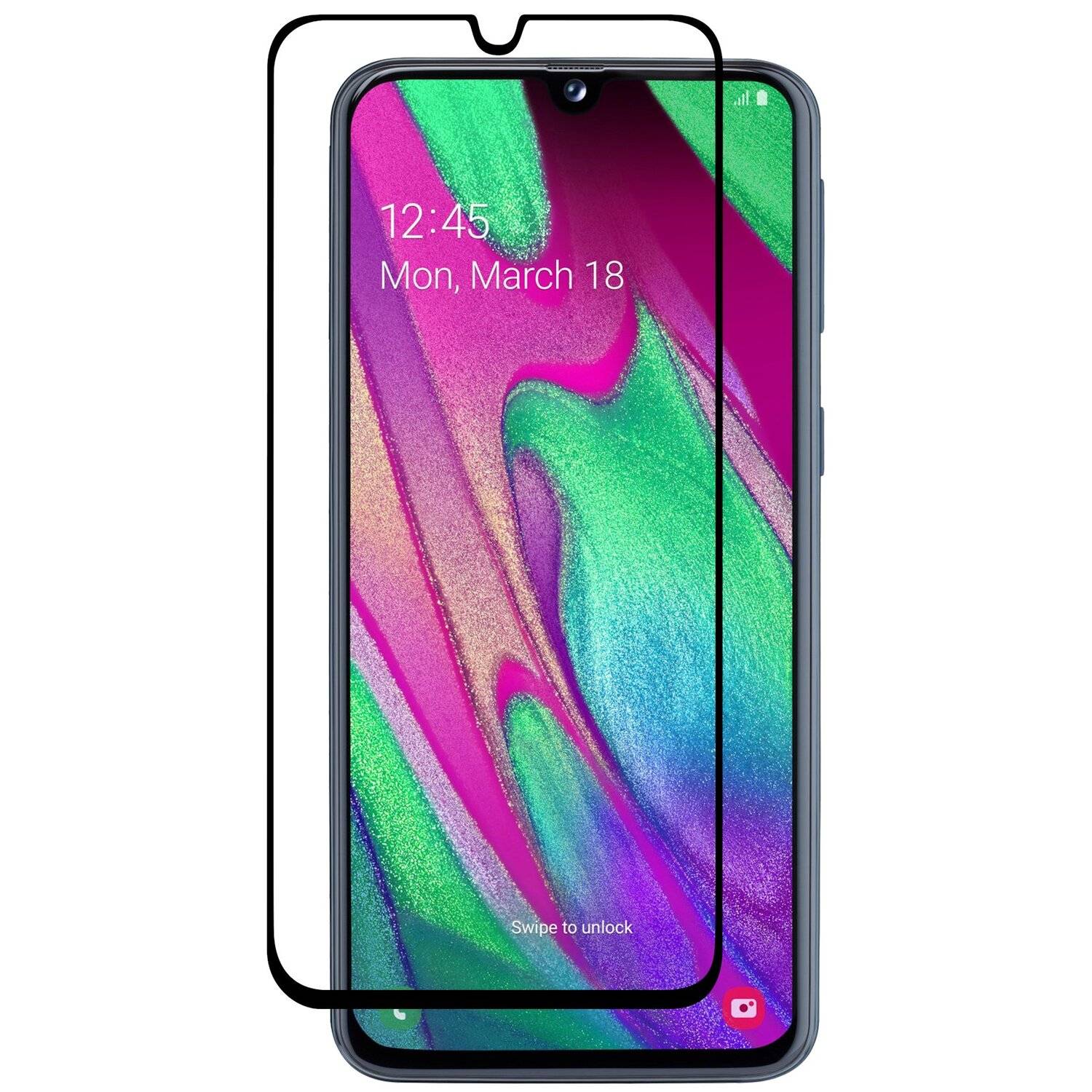 5D Schutz Glas kompatibel mit SAMSUNG GALAXY A40 (A405F) Curved Schutz Folie Vollständig Klebend und Abdeckung
