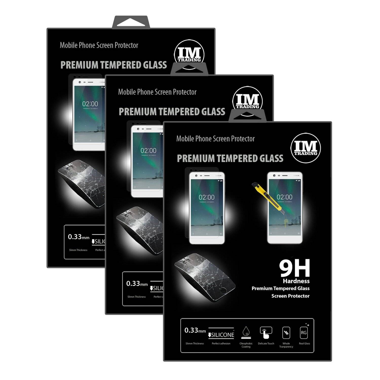 3x Nokia 2 Schutzglas Handy Schutzglasfolie 9H Display Schutzfolie