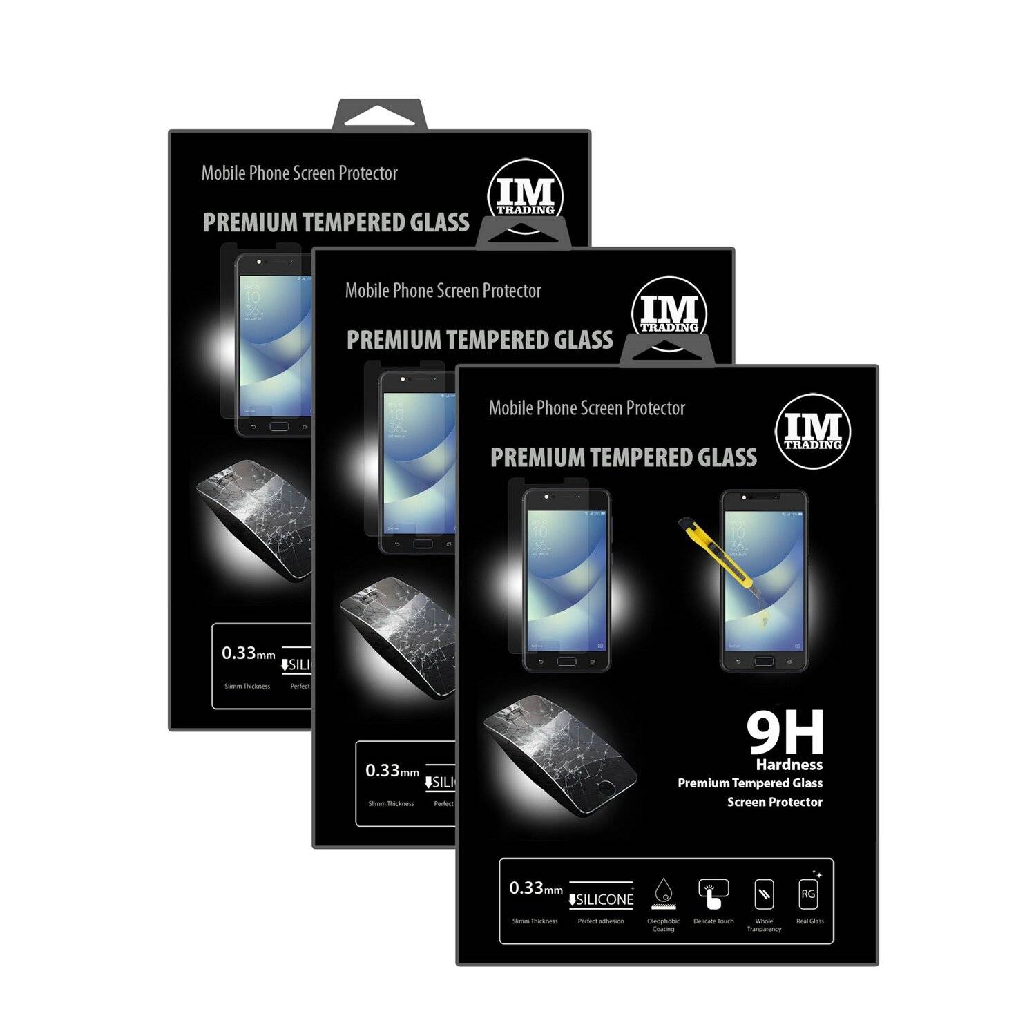 3x Asus Zenfone 4 Max ZC520KL Schutzglas Handy Schutzglasfolie 9H Display Schutzfolie