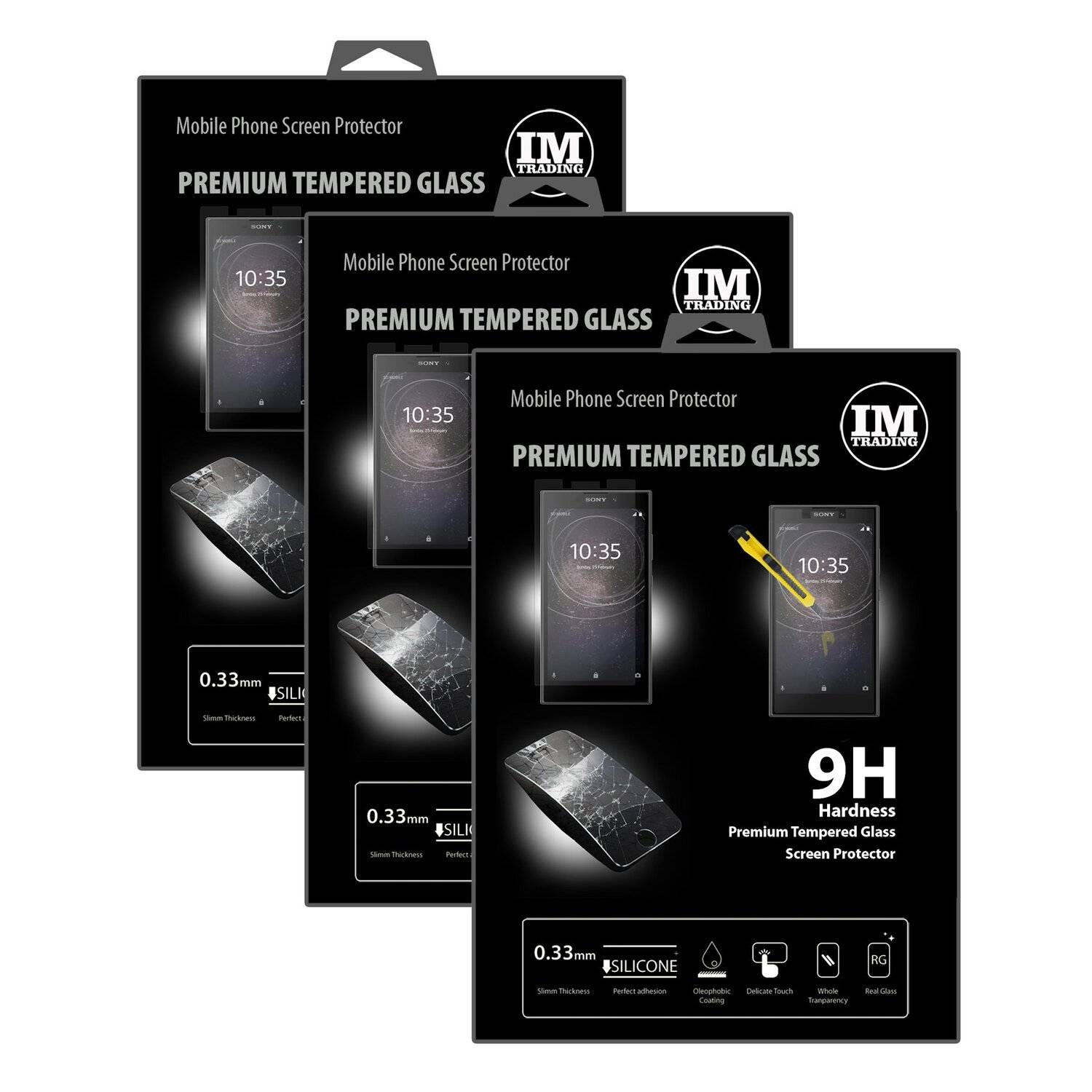 3x Sony Xperia L2 Schutzglas Handy Schutzglasfolie 9H Display Schutzfolie