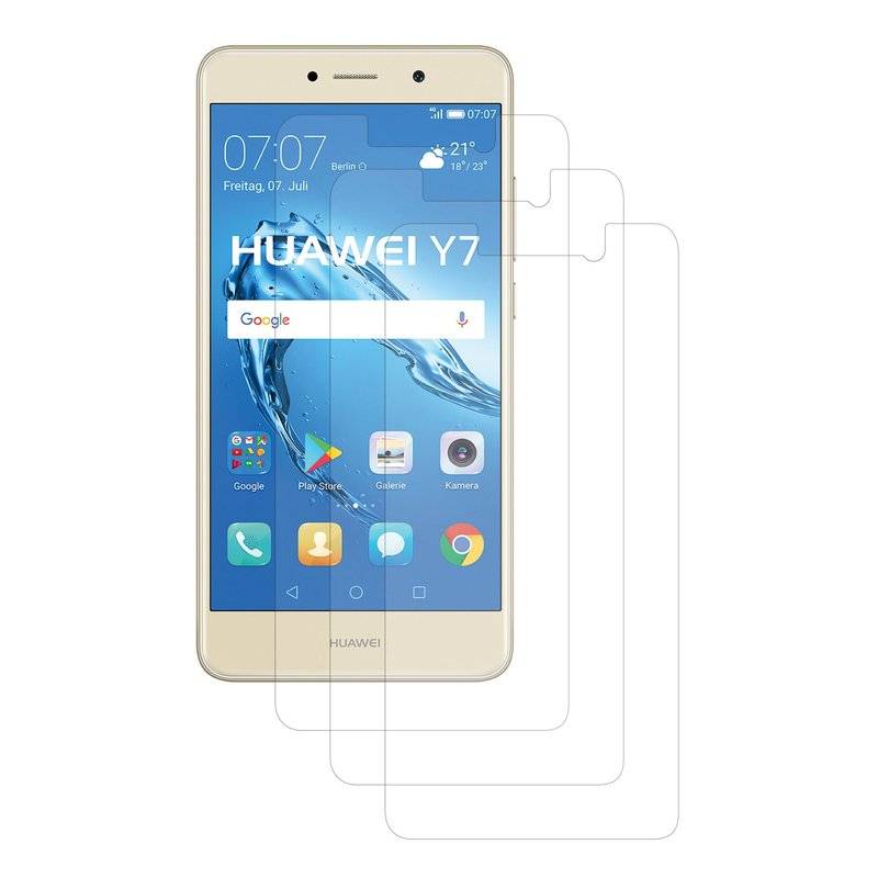 3x Huawei Y7 Handy Silikon Schutzhülle Cover Case