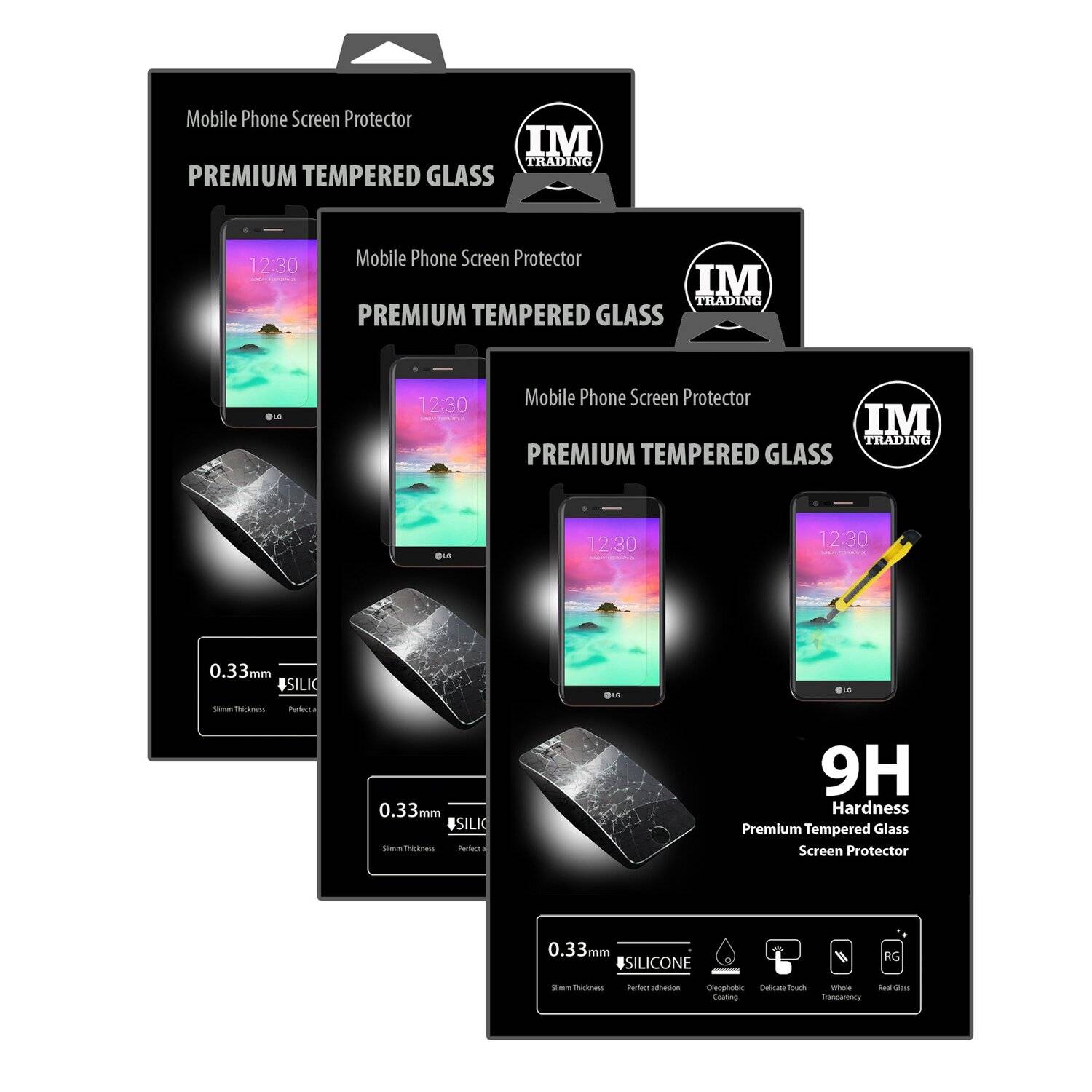 3x LG K11 Schutzglas Handy Schutzglasfolie 9H Display Schutzfolie