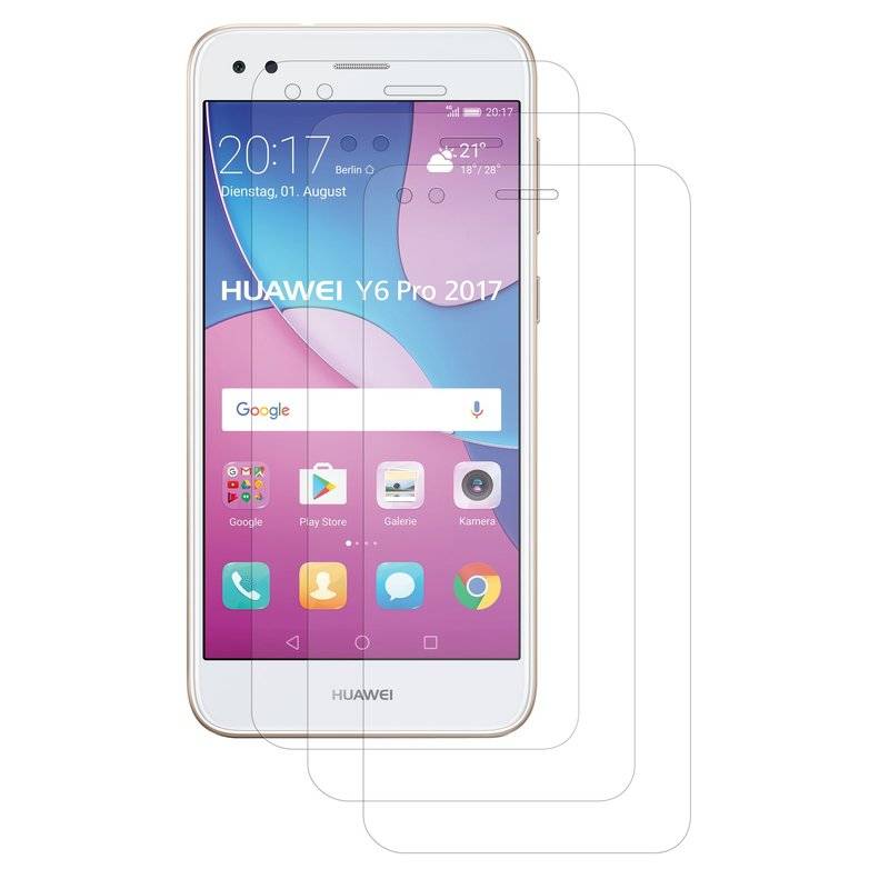 3x Huawei Y6 Pro 2017 Schutzfolie Handy Displayschutz