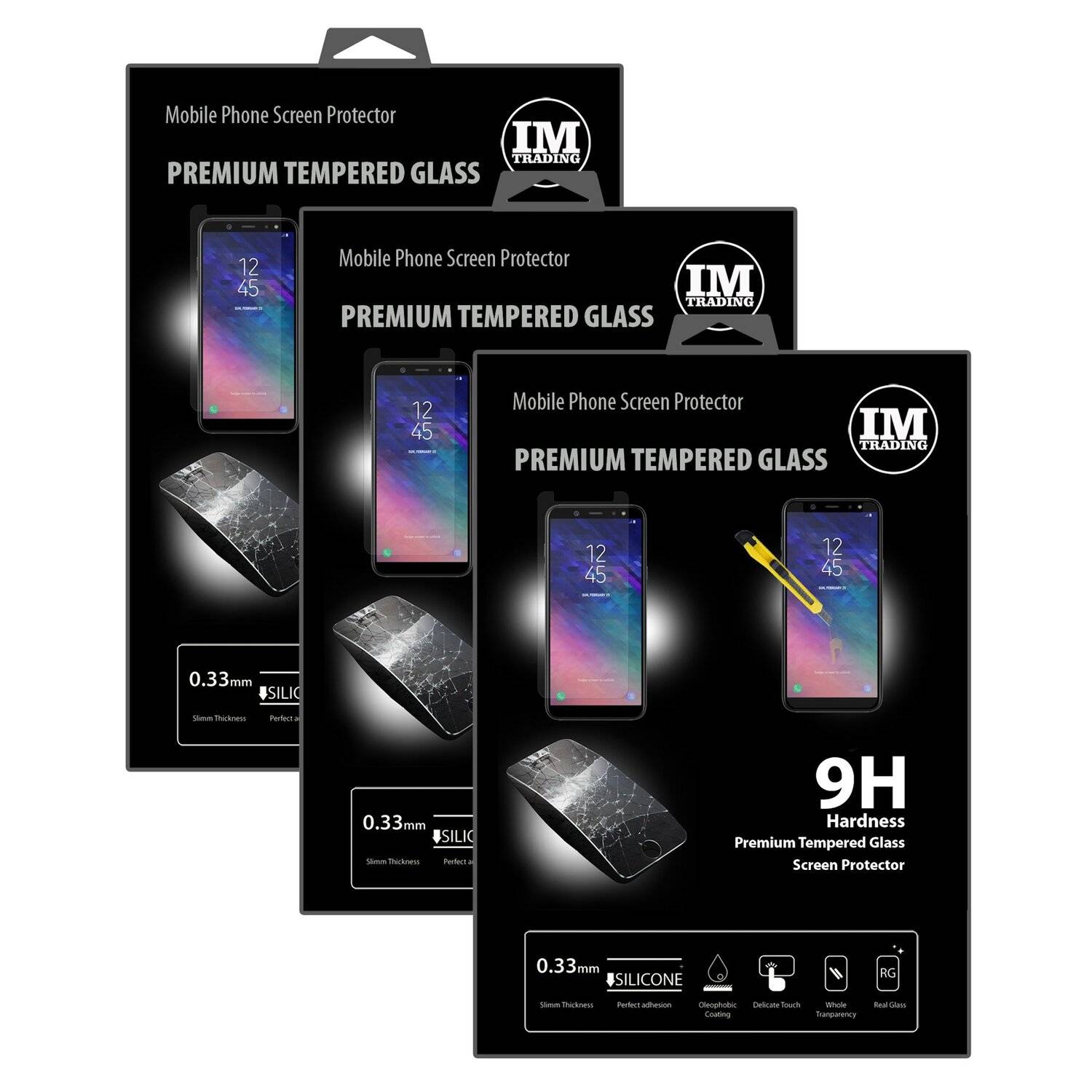 3x Samsung Galaxy A6 Plus Schutzglas Handy Schutzglasfolie 9H Display Schutzfolie