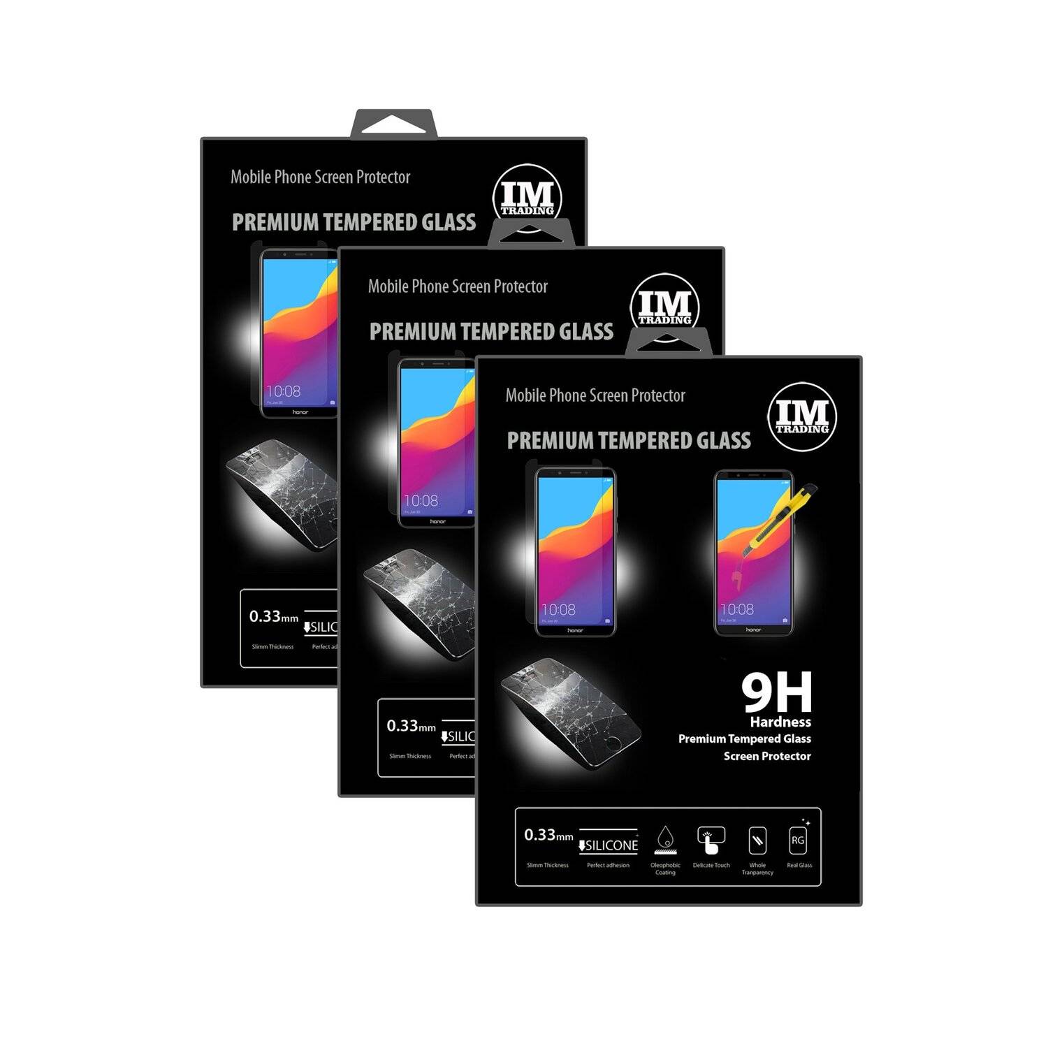 3x Honor 7C Schutzglas Handy Schutzglasfolie 9H Display Schutzfolie