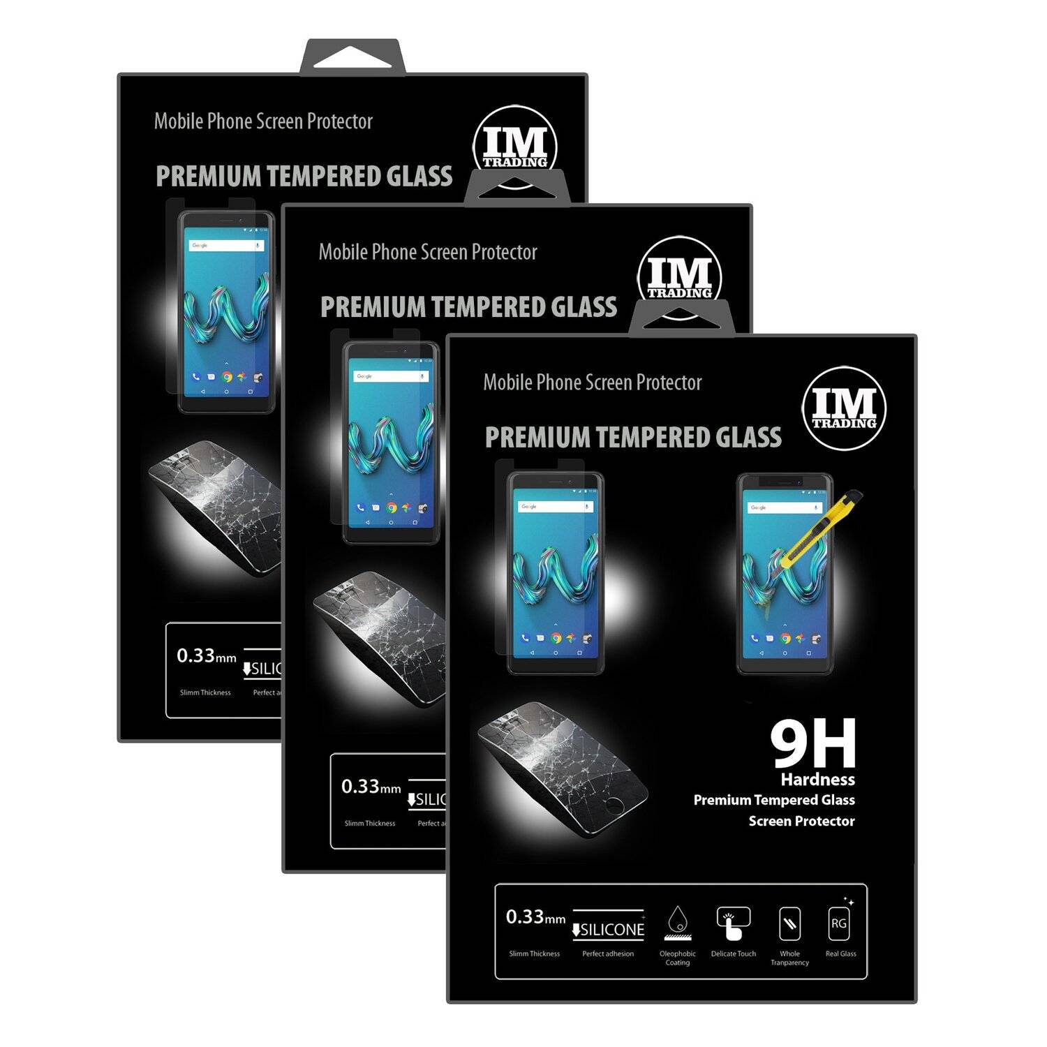 3x Wiko Tommy 3 Schutzglas Handy Schutzglasfolie 9H Display Schutzfolie