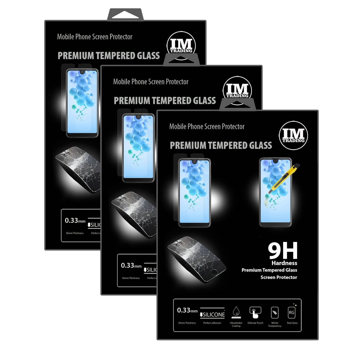 3x Wiko View 2 Pro Schutzglas Handy Schutzglasfolie 9H Display Schutzfolie