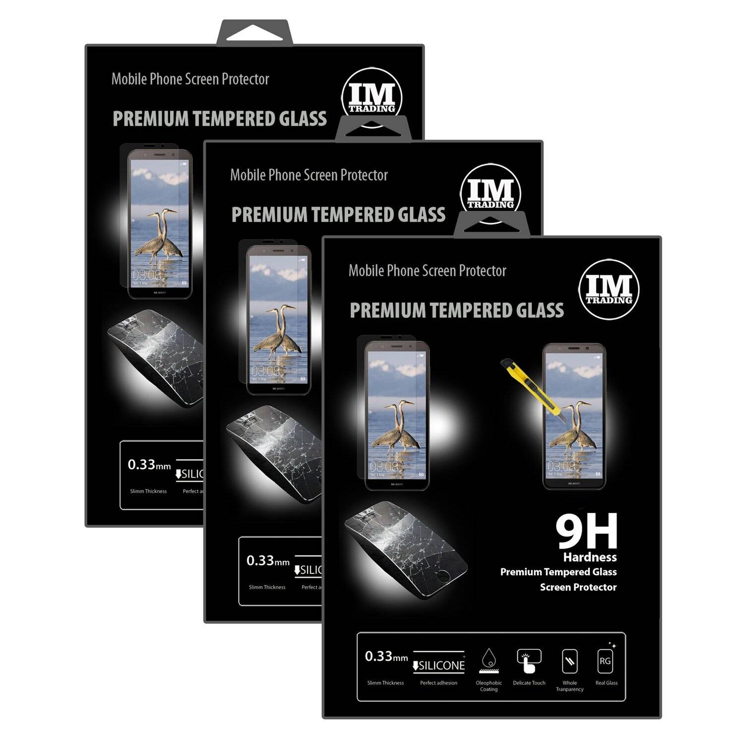 3x Huawei Y5 2018 Schutzglas Handy Schutzglasfolie 9H Display Schutzfolie