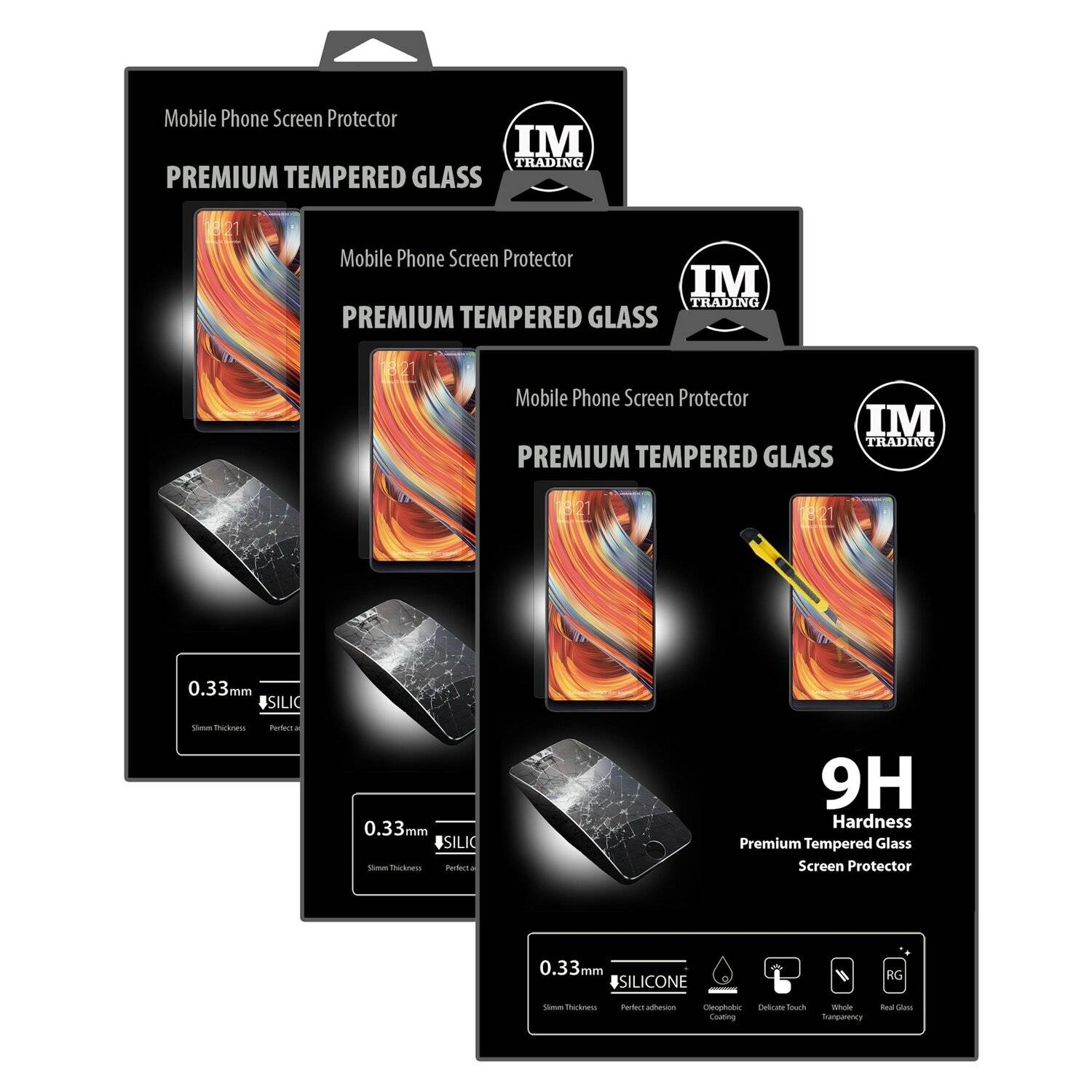 3x Xiaomi Mi Mix 2 Schutzglas Handy Schutzglasfolie 9H Display Schutzfolie