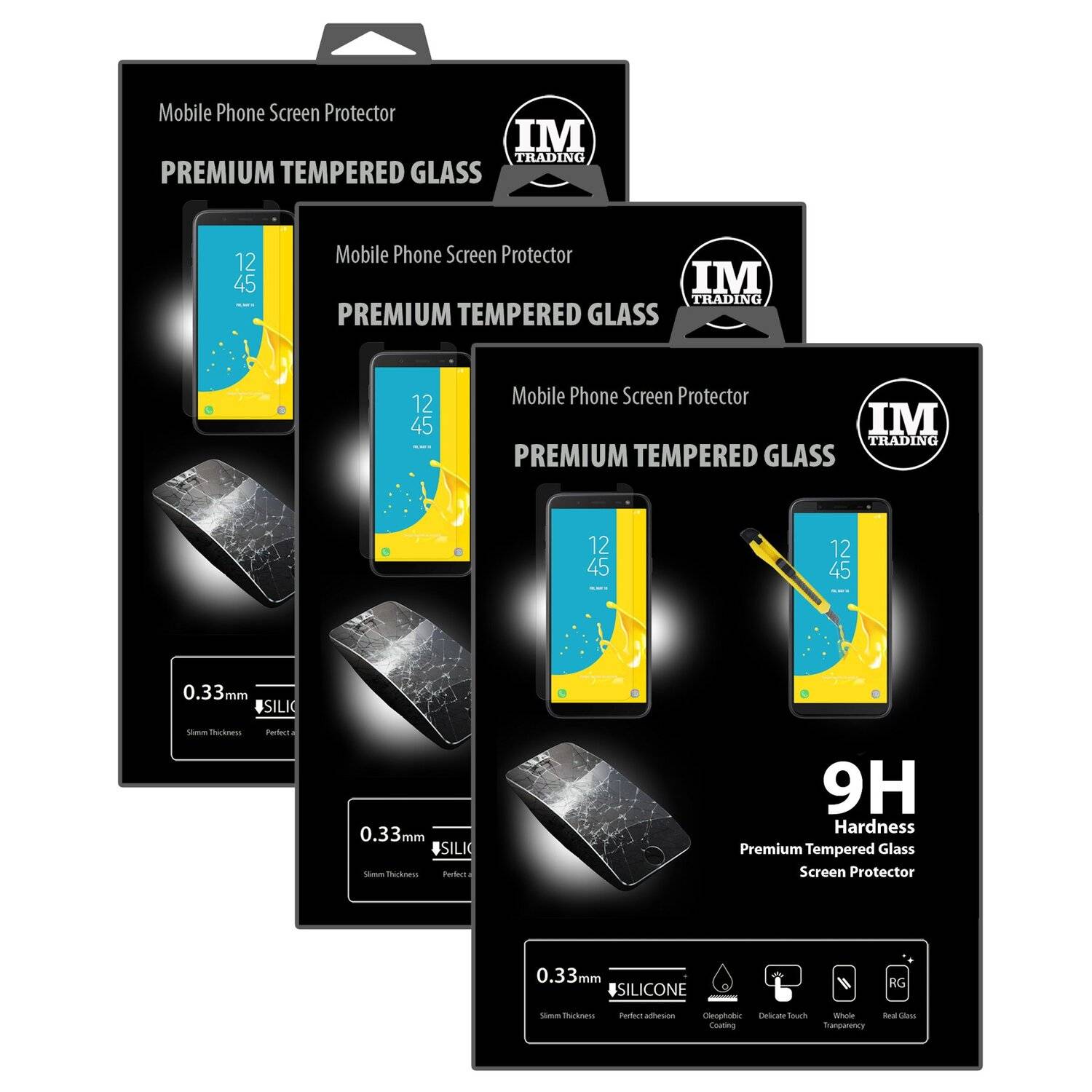 3x Samsung Galaxy J6 2018 Schutzglas Handy Schutzglasfolie 9H Display Schutzfolie