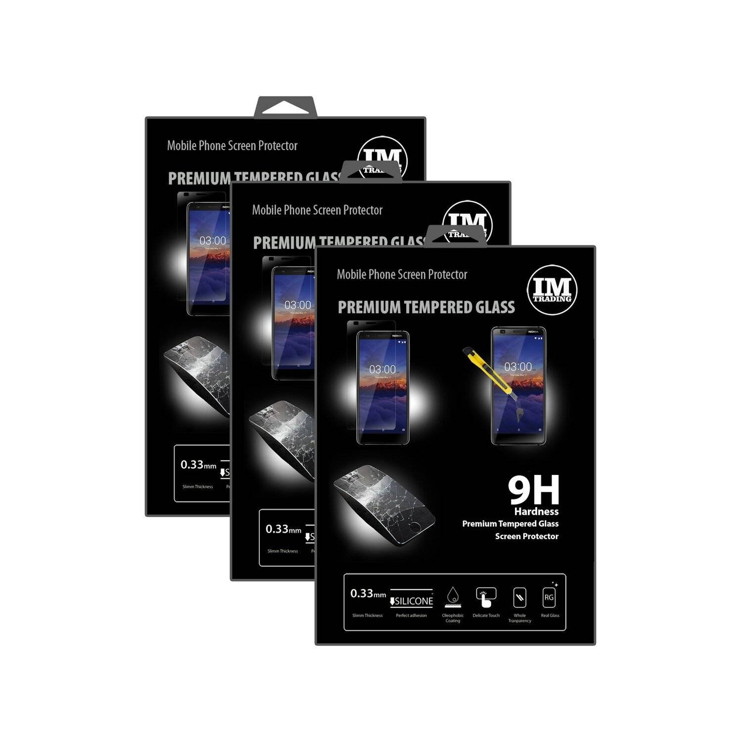3x Nokia 3.1 2018 Schutzglas Handy Schutzglasfolie 9H Display Schutzfolie