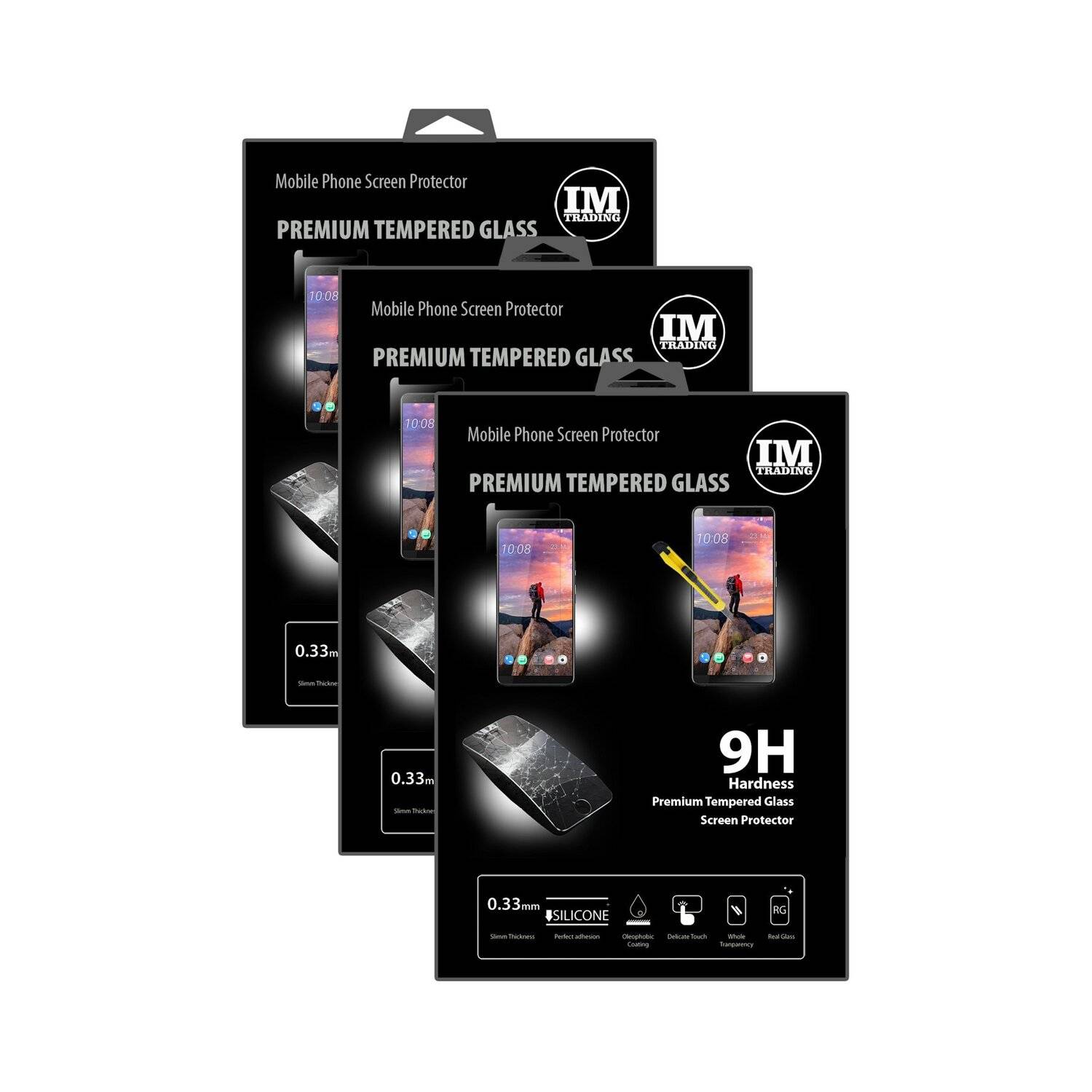 3x HTC U12+ (Plus) Schutzglas Handy Schutzglasfolie 9H Display Schutzfolie