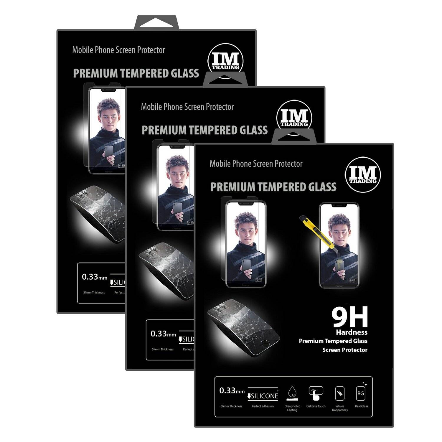 3x Honor Play Schutzglas Handy Schutzglasfolie 9H Display Schutzfolie