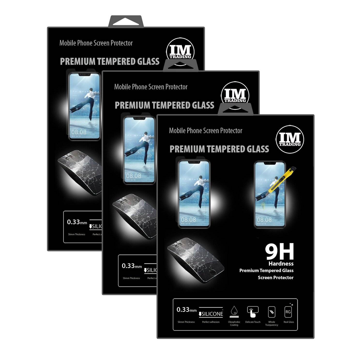 3x Huawei P smart+ (Plus) Schutzglas 9H Display Schutzglas