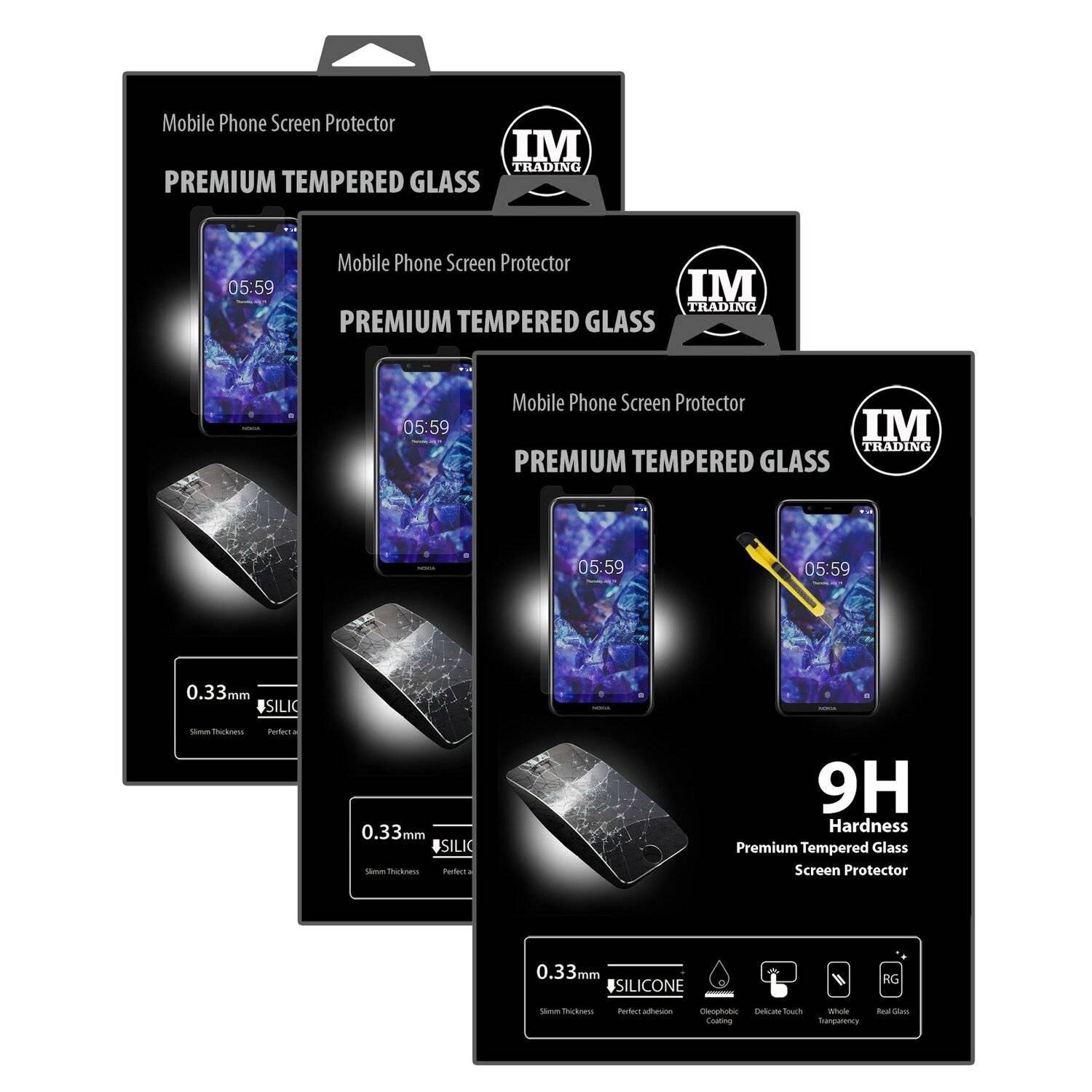 3x Nokia 5.1 Plus 2018 Schutzglas 9H Display Schutzglas
