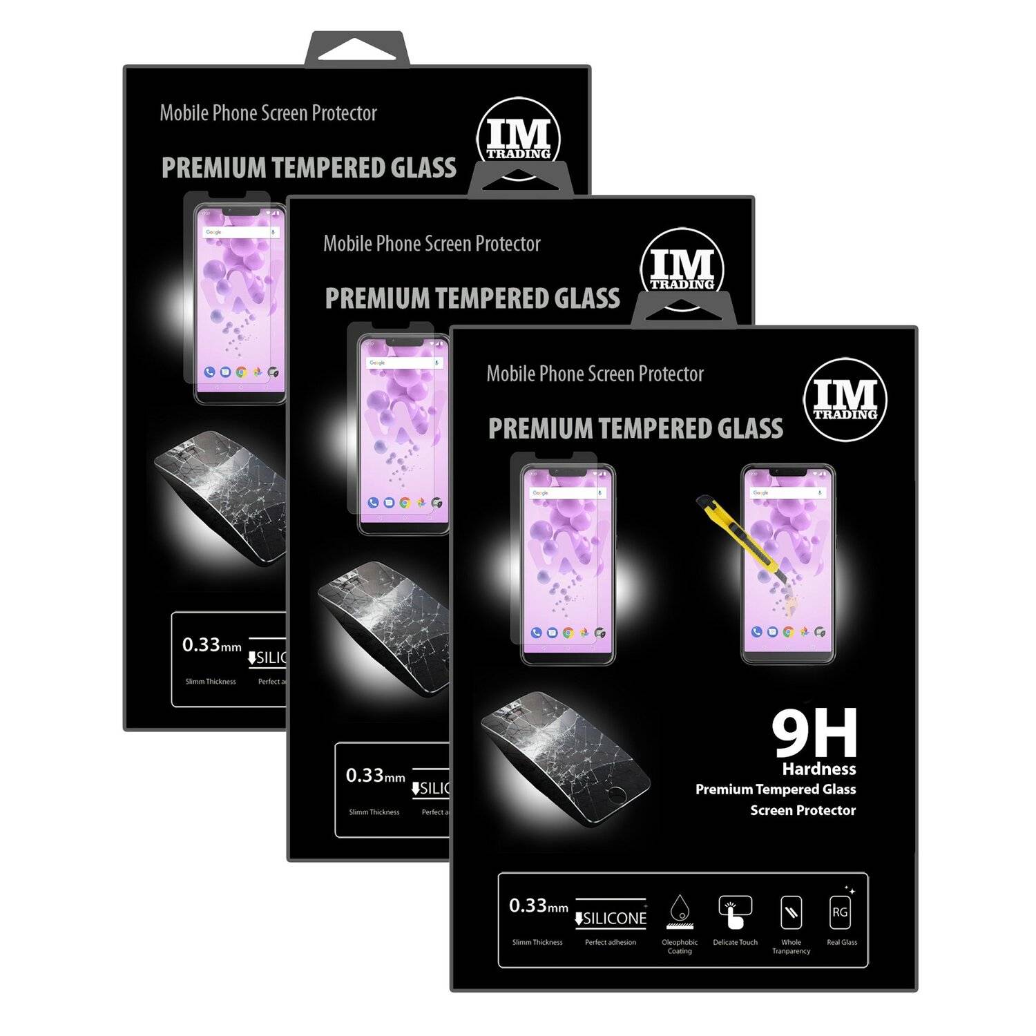 3x Wiko View 2 Go Schutzglas 9H Tempered Display Schutzglas