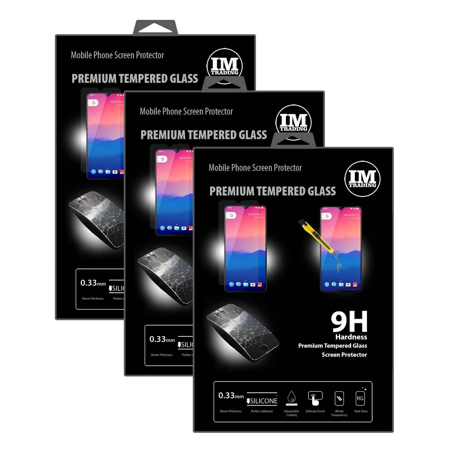 3x OnePlus 6T Schutzglas 9H Tempered Display Schutzglas