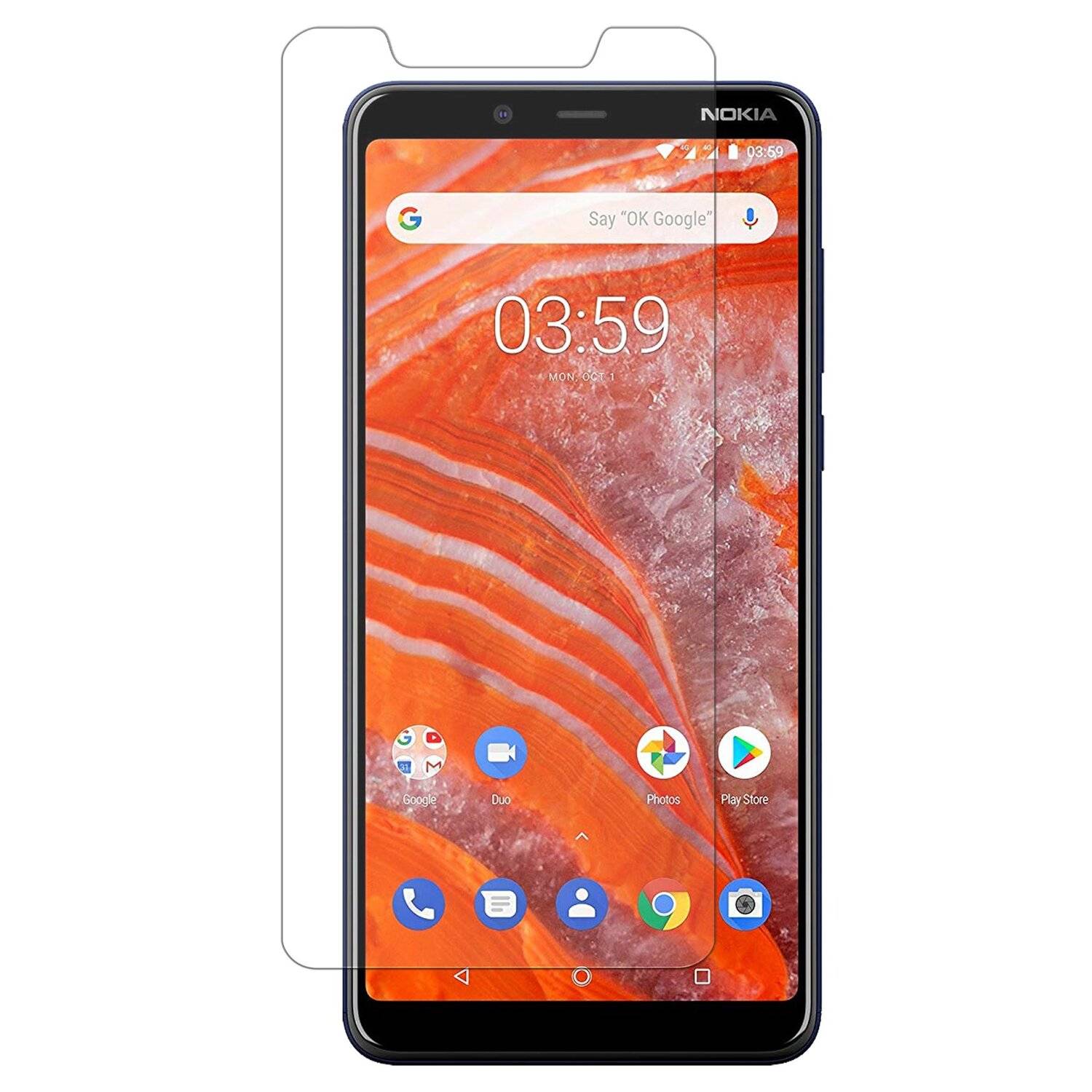 3x Nokia 3.1 Plus Schutzglas 9H Display Schutzglas