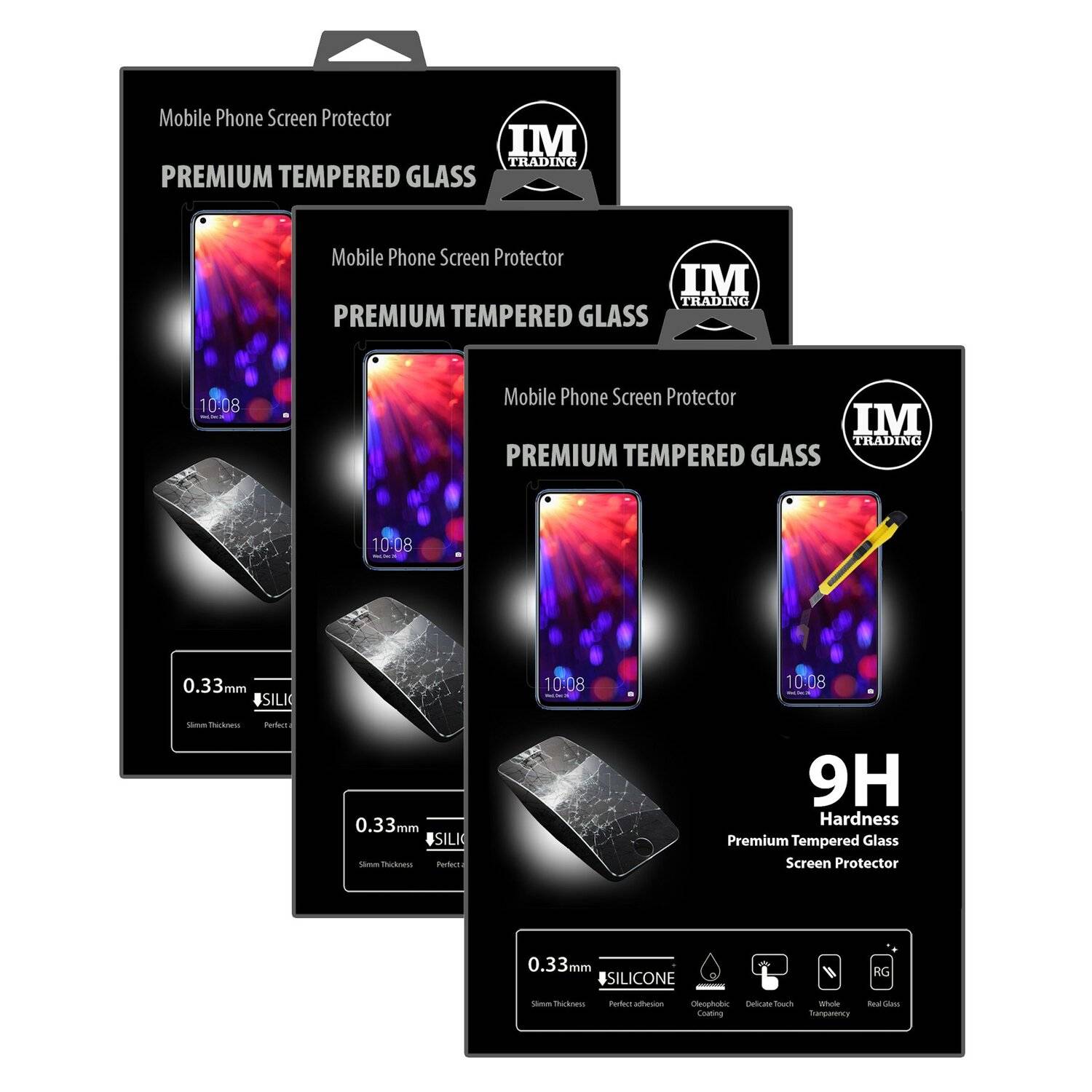 3x Honor View 20 Schutzglas 9H Tempered Display Schutzglas