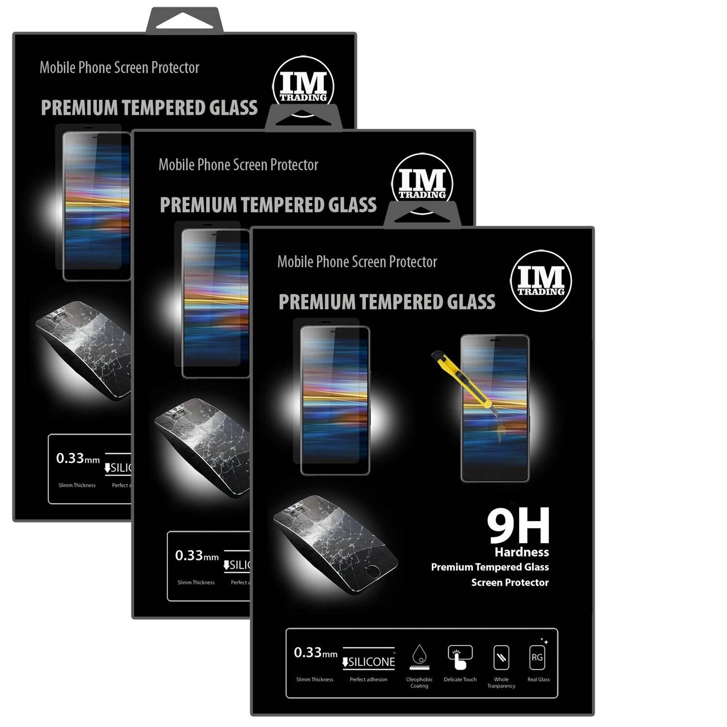3x Schutz Schutz Glas 9H Tempered Glass Display Schutz Folie Display Glas Screen Protector für Sony Xperia L3