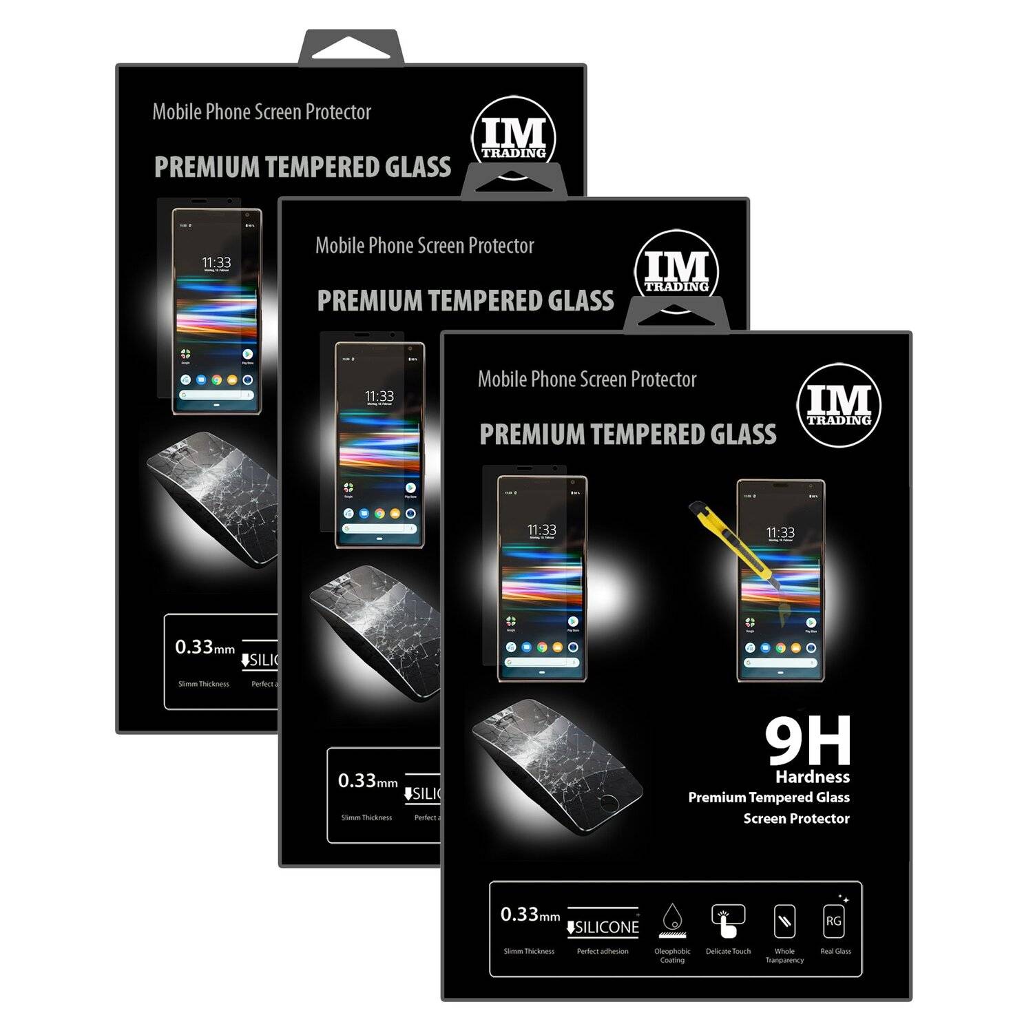 3x Schutz Schutz Glas 9H Tempered Glass Display Schutz Folie Display Glas Screen Protector für Sony Xperia 10 Plus