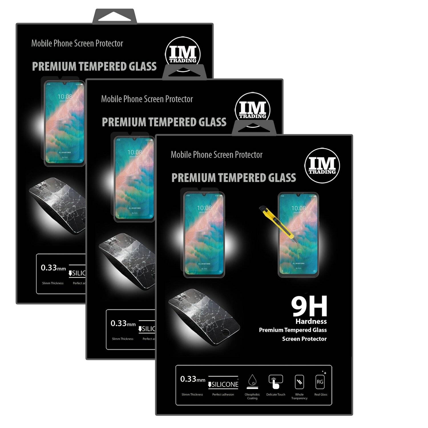 3x Schutz Schutz Glas 9H Tempered Glass Display Schutz Folie Display Glas Screen Protector für ZTE BLADE V10