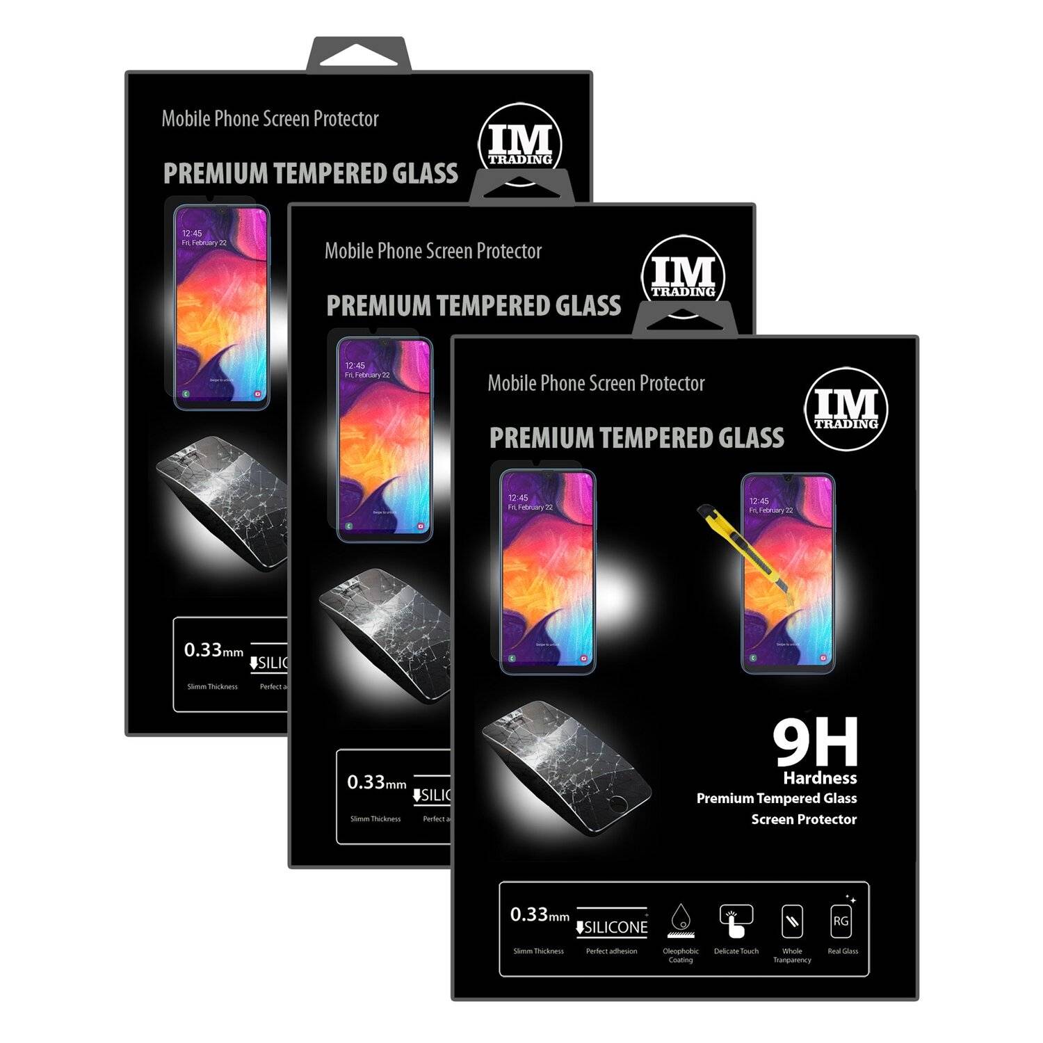 3 Stück Schutzglas 9H kompatibel mit SAMSUNG GALAXY A50 (A505F) Displayschutzfolie Schutzfolie Passgenau